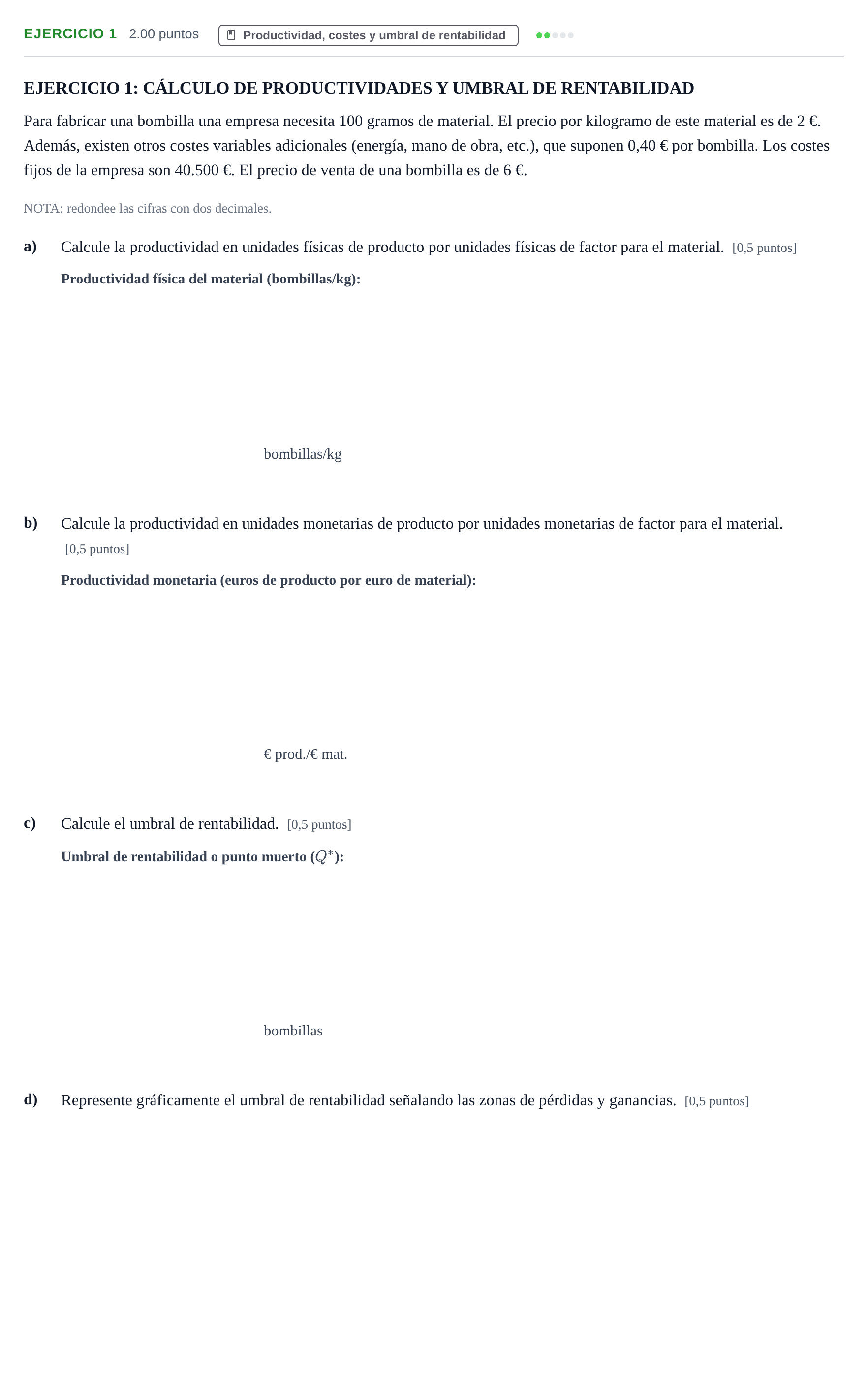 Enunciado: Ejercicio 1 · Empresa y Diseño de Modelos de Negocio PAU Navarra Ordinaria 2023