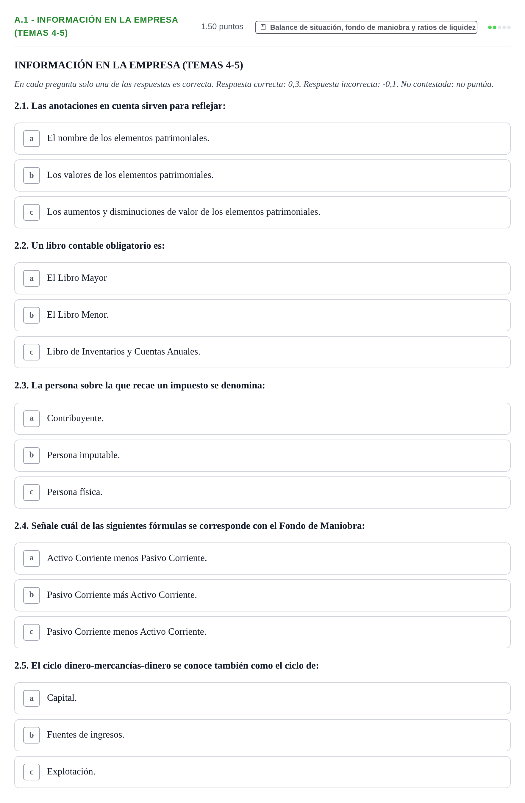 Enunciado: Ejercicio A.1 - Información en la empresa (Temas 4-5) · Empresa y Diseño de Modelos de Negocio PAU Navarra Ordinaria 2023
