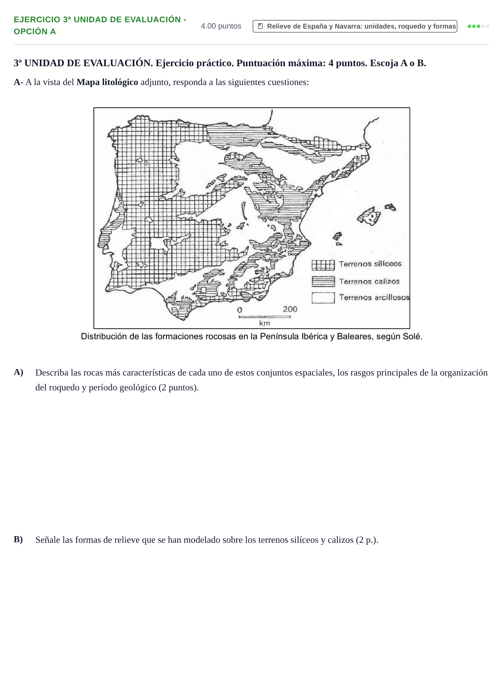 Enunciado: Ejercicio 3ª Unidad de Evaluación - Opción A · Geografía PAU Navarra Ordinaria 2023