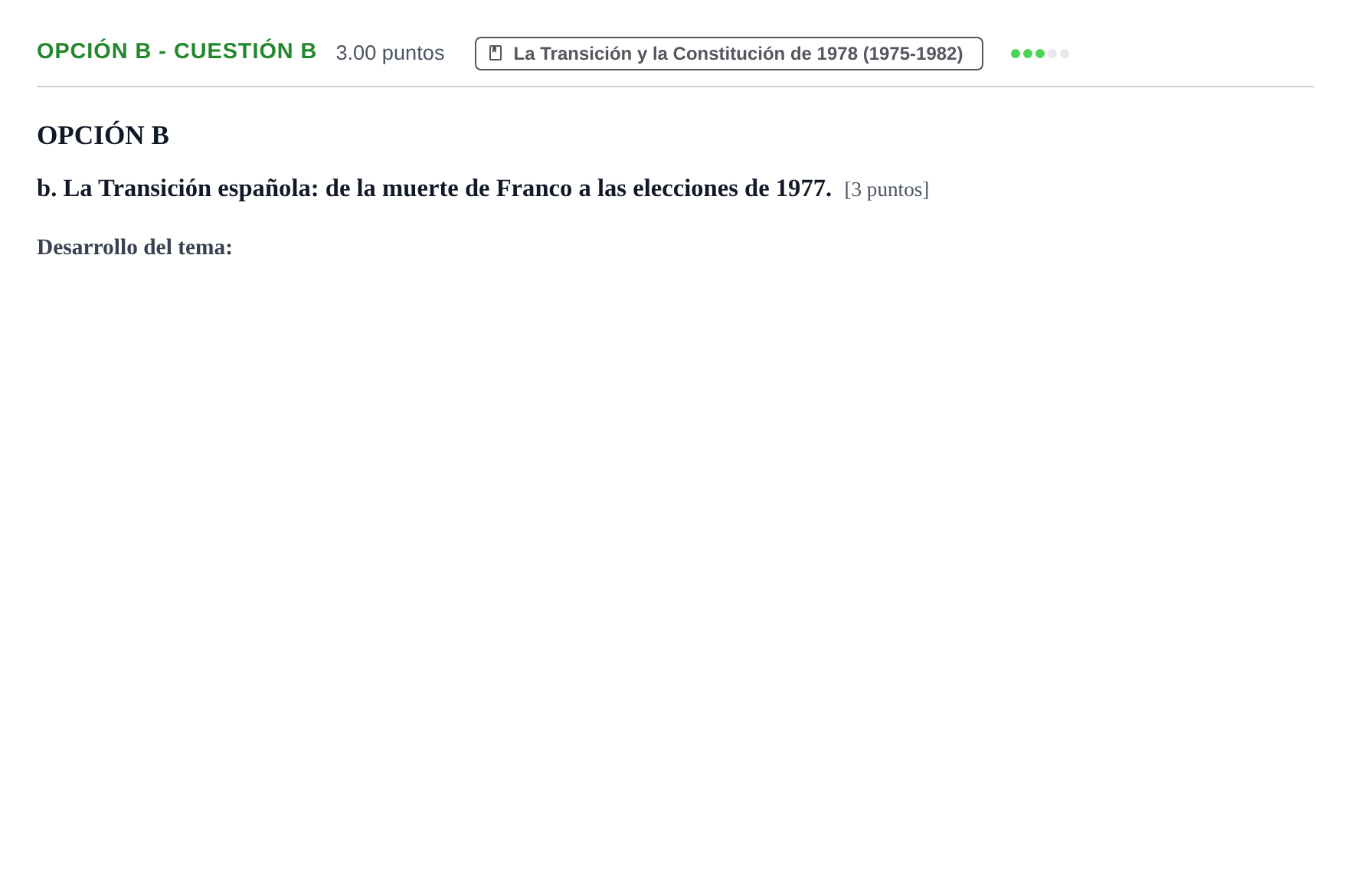 Enunciado: Opción B - Cuestión b · Historia de España PAU Navarra Ordinaria 2023