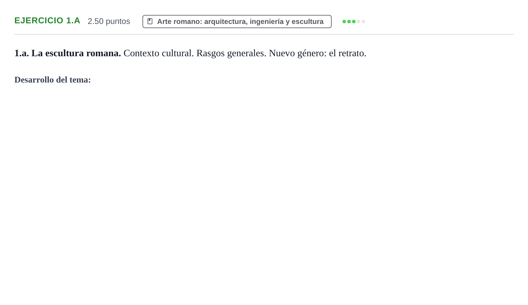 Enunciado: Ejercicio 1.a · Historia del Arte PAU Navarra Ordinaria 2023