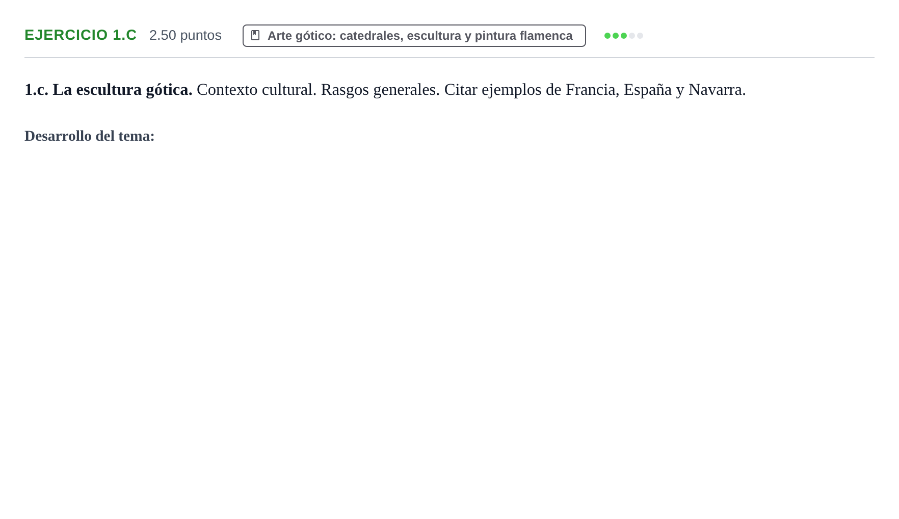 Enunciado: Ejercicio 1.c · Historia del Arte PAU Navarra Ordinaria 2023