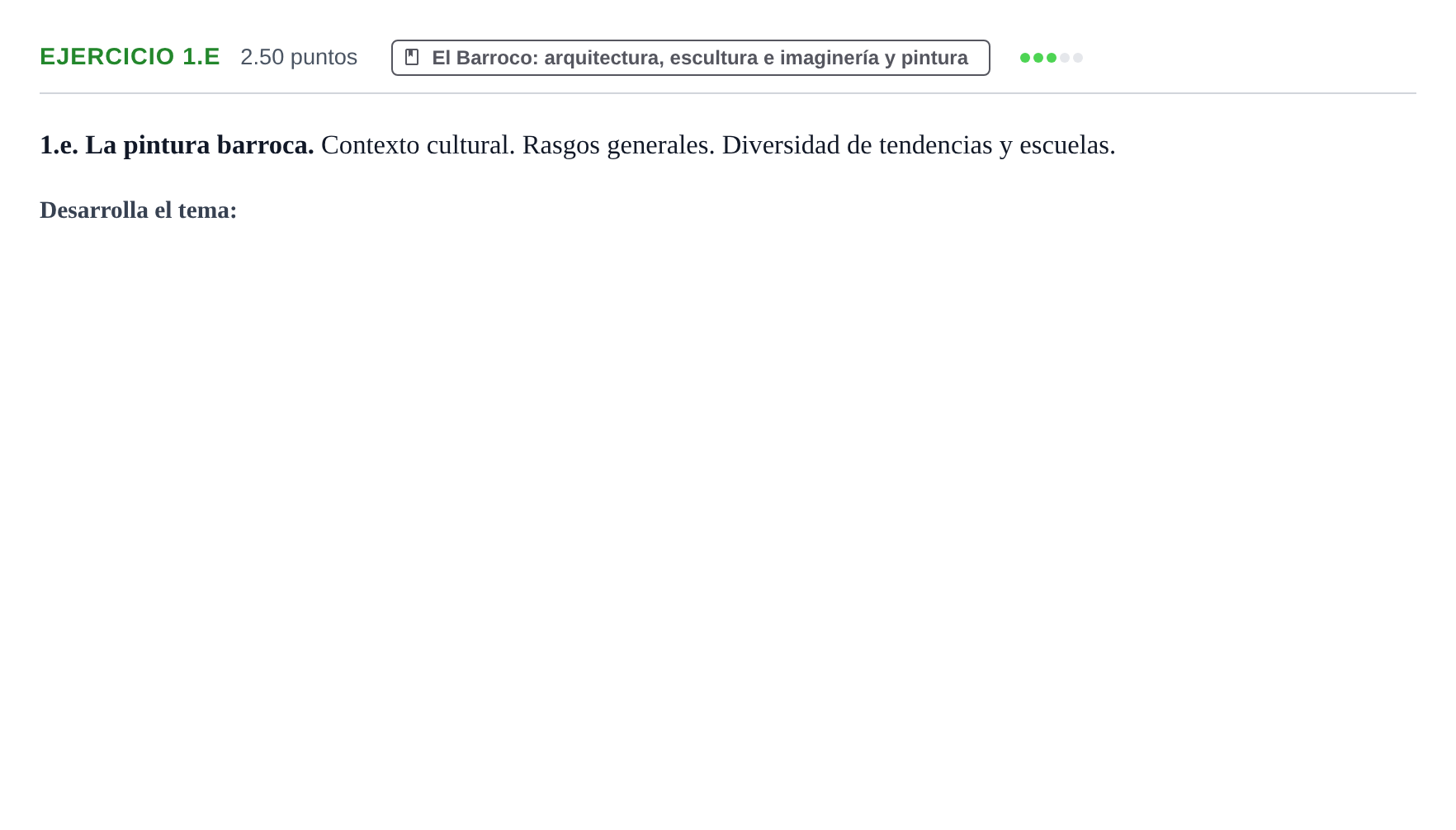 Enunciado: Ejercicio 1.e · Historia del Arte PAU Navarra Ordinaria 2023