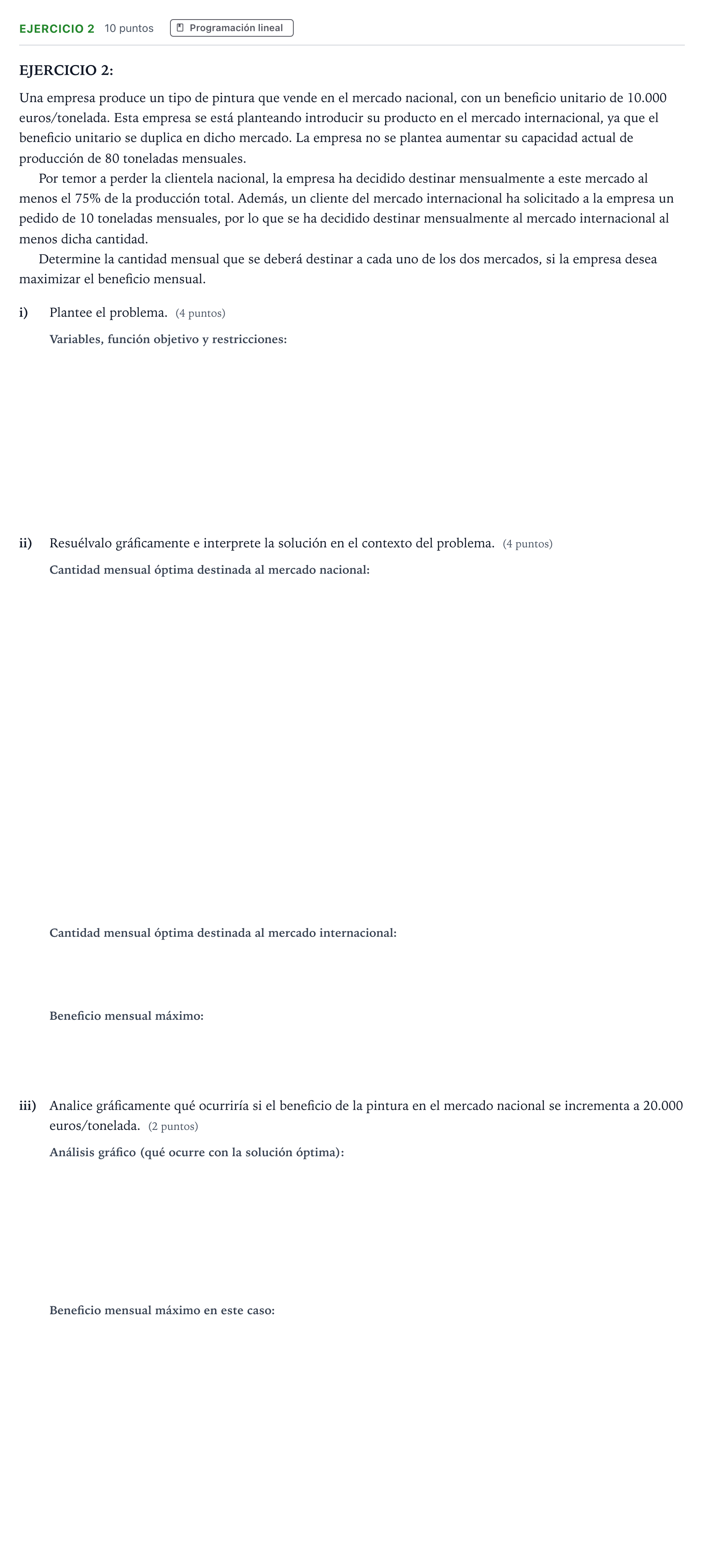 Enunciado: EJERCICIO 2 · Matemáticas aplicadas a las Ciencias Sociales II PAU Navarra Ordinaria 2023