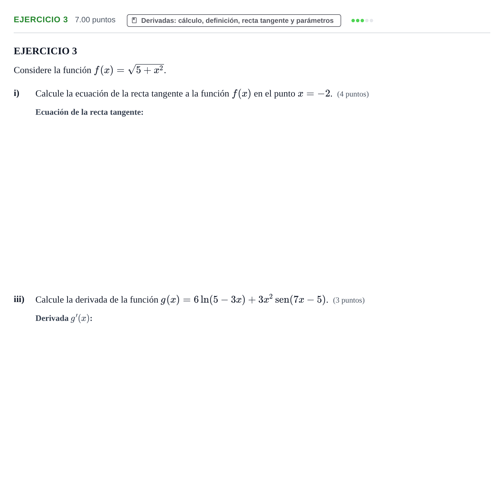 Enunciado: EJERCICIO 3 - Derivadas · Matemáticas aplicadas a las Ciencias Sociales II PAU Navarra Ordinaria 2023