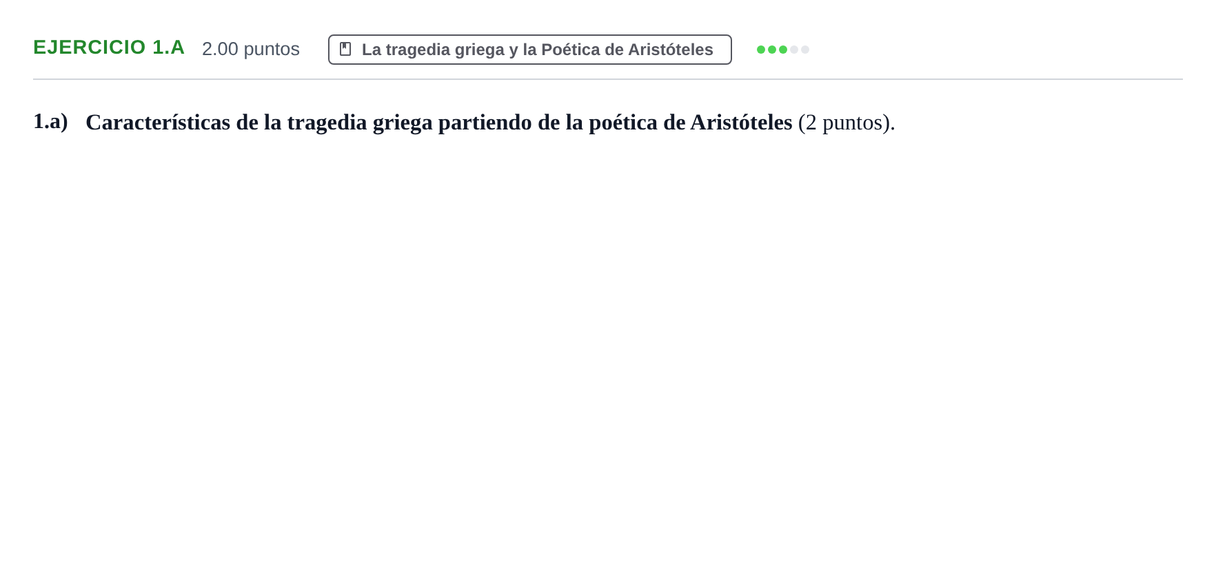 Enunciado: Ejercicio 1.a · Artes Escénicas PAU Navarra Extraordinaria 2023