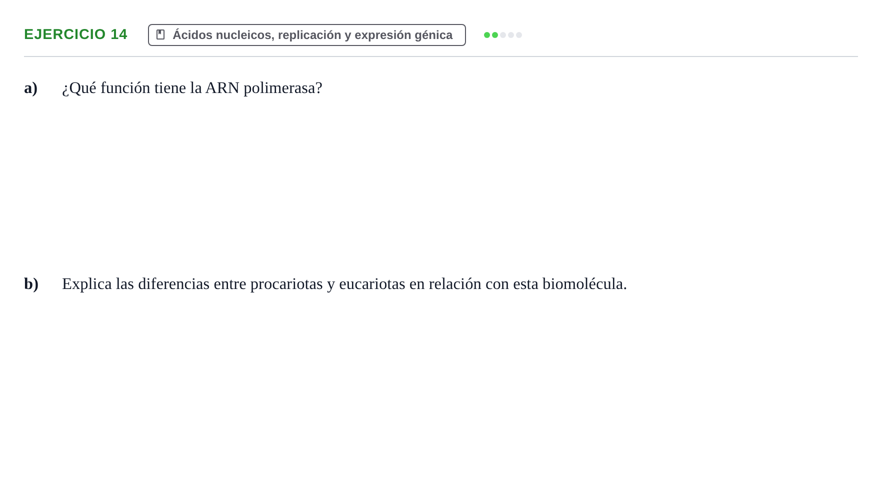 Enunciado: Problema 14 · Biología PAU Navarra Extraordinaria 2023