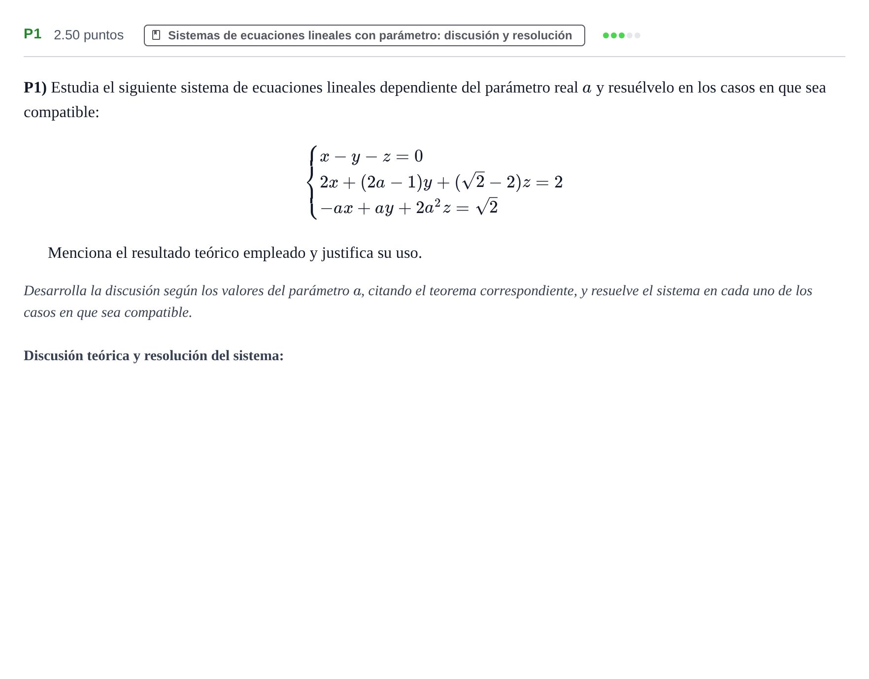 Enunciado: Ejercicio P1 · Matemáticas II PAU Navarra Ordinaria 2023