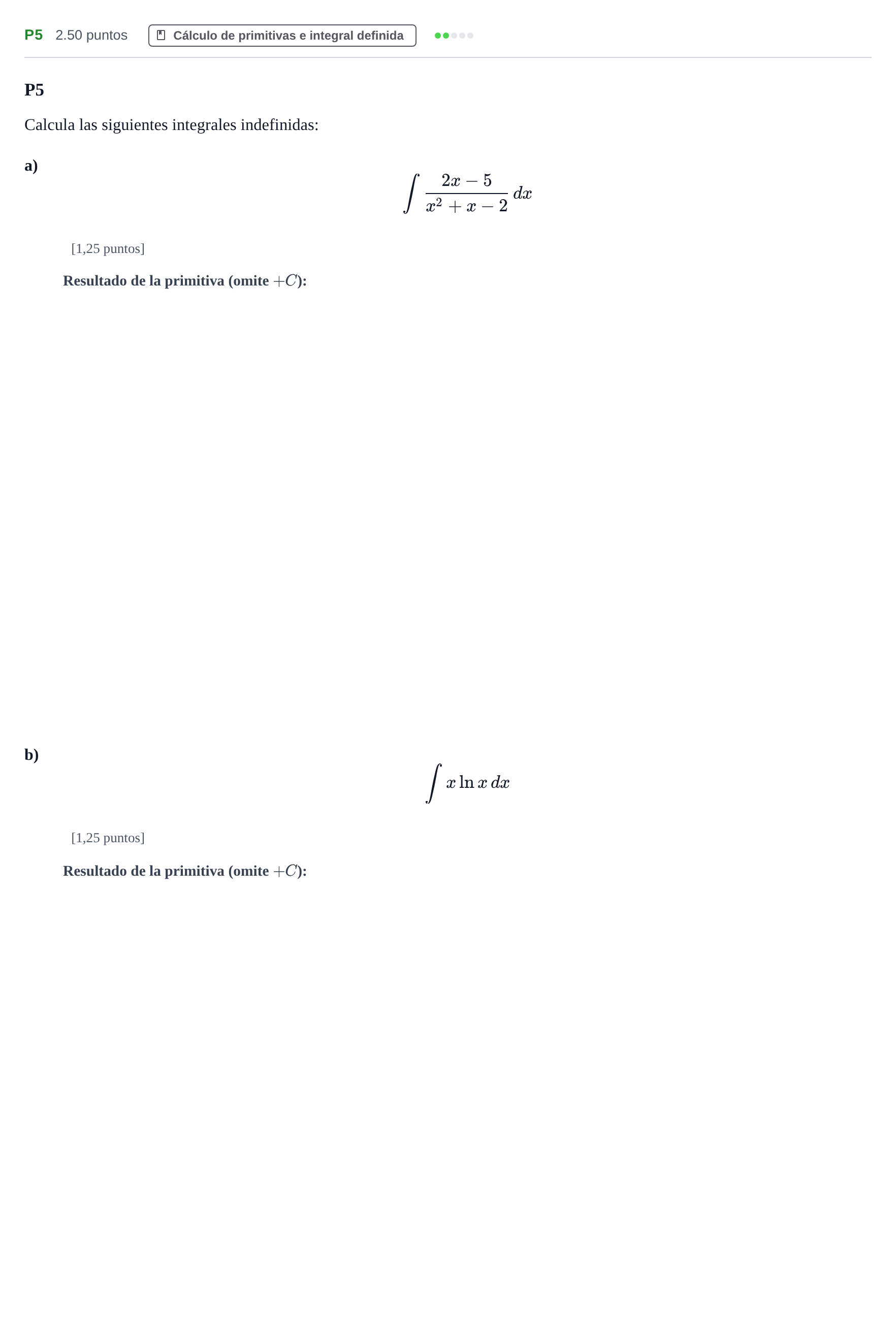Enunciado: Ejercicio P5 · Matemáticas II PAU Navarra Ordinaria 2023