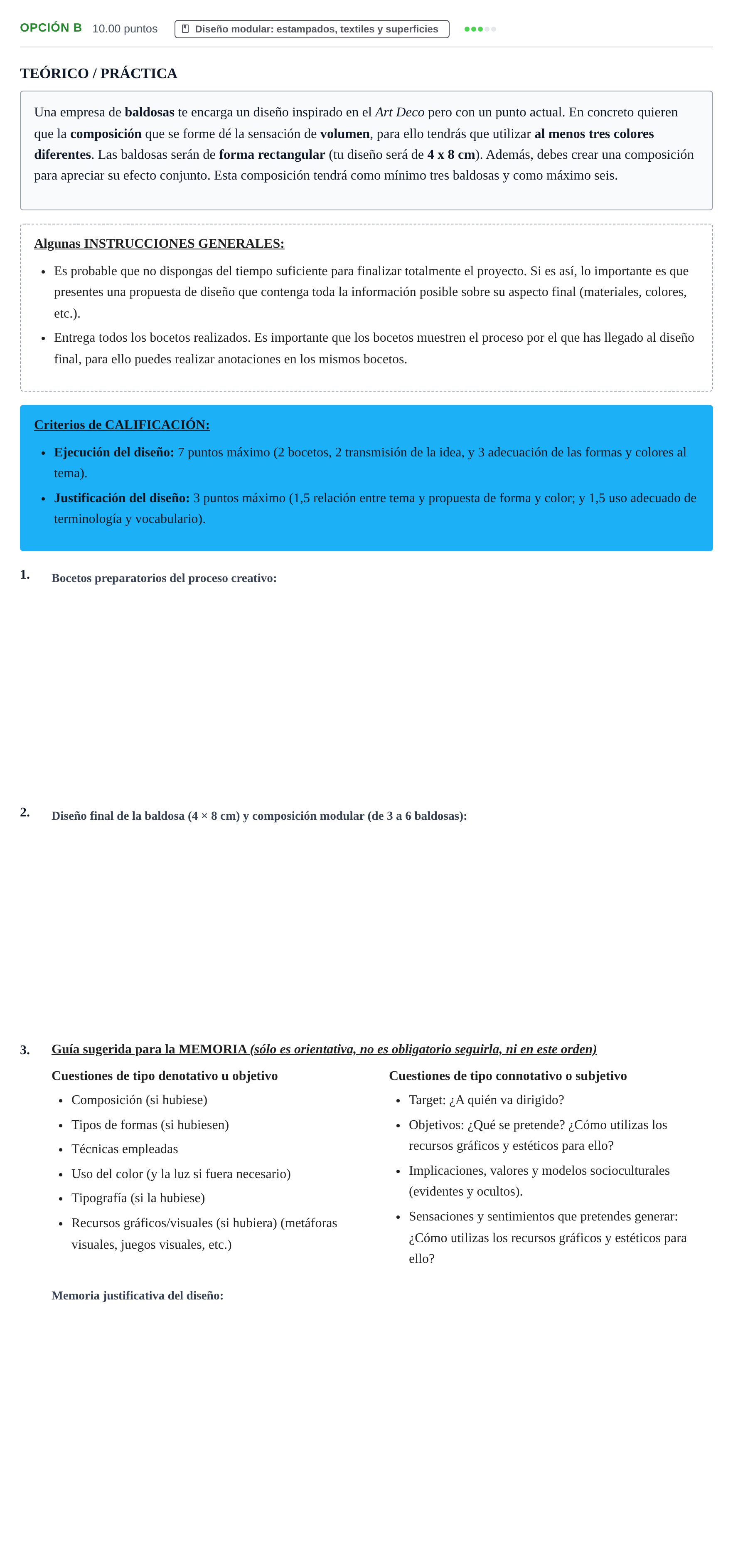 Enunciado: Opción B · Diseño PAU Navarra Extraordinaria 2023
