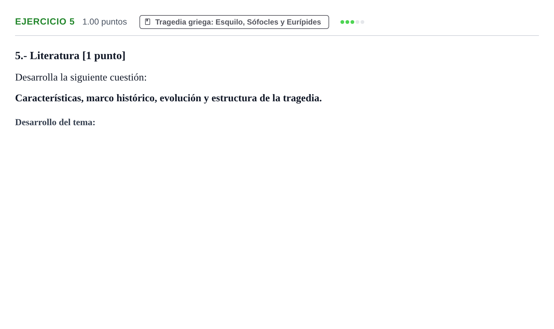 Enunciado: Ejercicio 5 - Tragedia · Griego II PAU Navarra Extraordinaria 2023