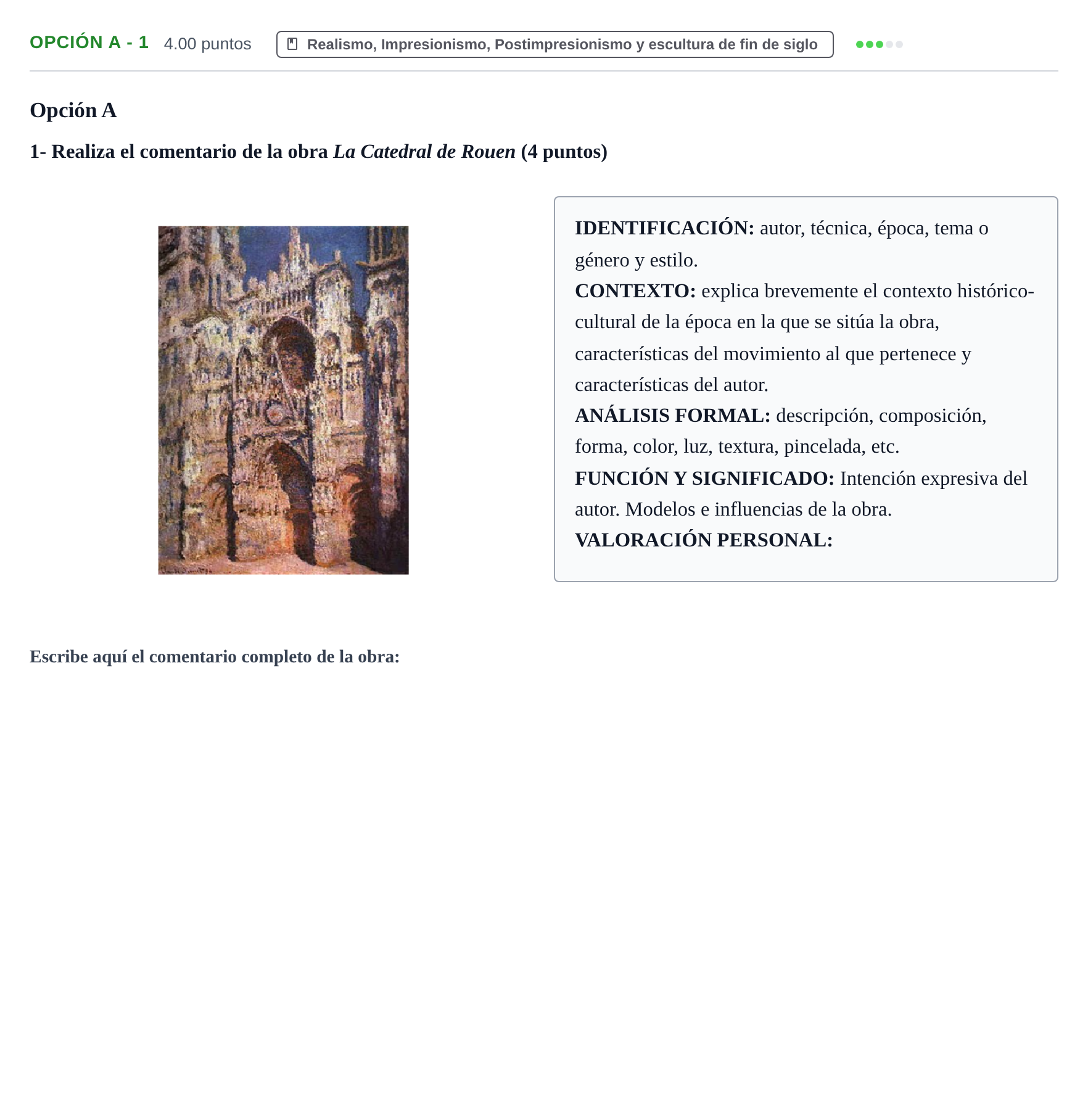 Enunciado: Opción A - 1 · Fundamentos Artísticos PAU Navarra Extraordinaria 2023