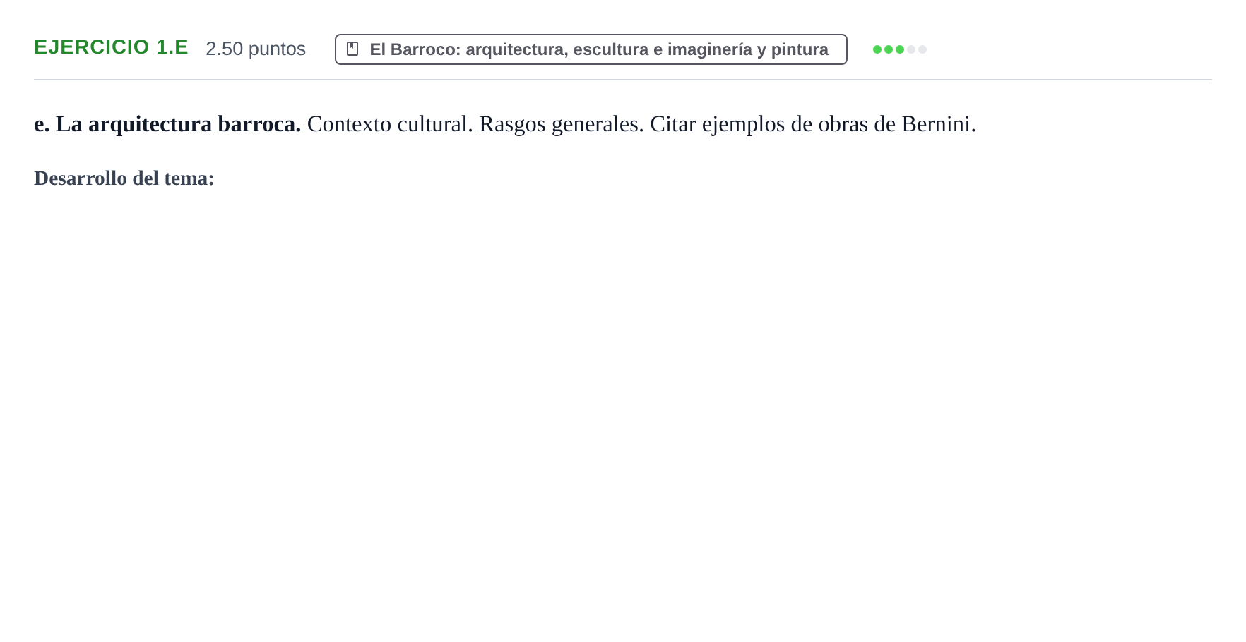 Enunciado: Ejercicio 1.e · Historia del Arte PAU Navarra Extraordinaria 2023