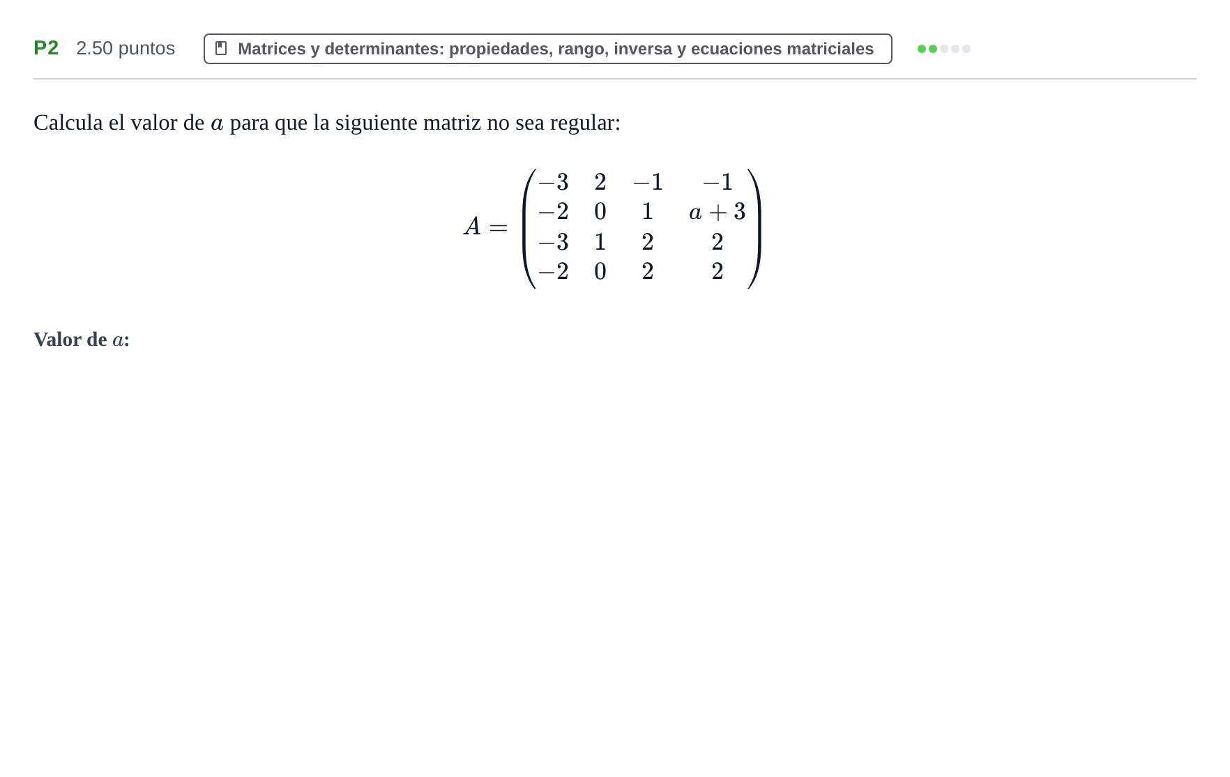 Enunciado: Ejercicio P2 · Matemáticas II PAU Navarra Extraordinaria 2023