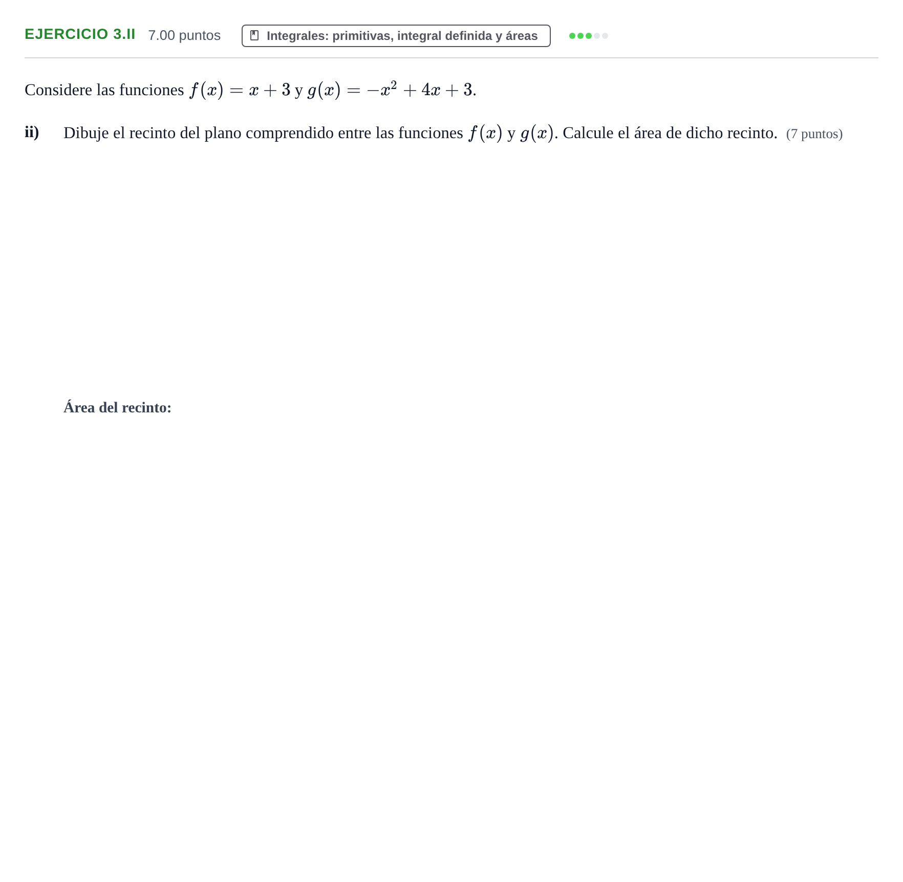 Enunciado: Ejercicio 3.ii · Matemáticas aplicadas a las Ciencias Sociales II PAU Navarra Extraordinaria 2023