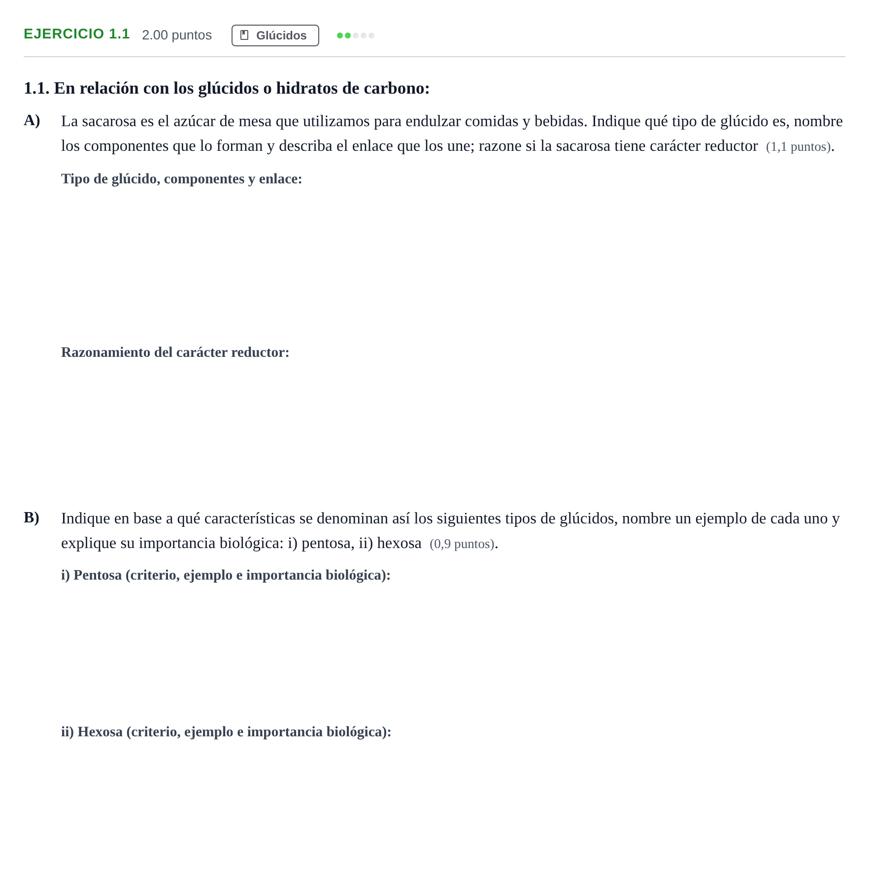 Enunciado: Ejercicio 1.1 · Biología PAU Murcia Ordinaria 2024