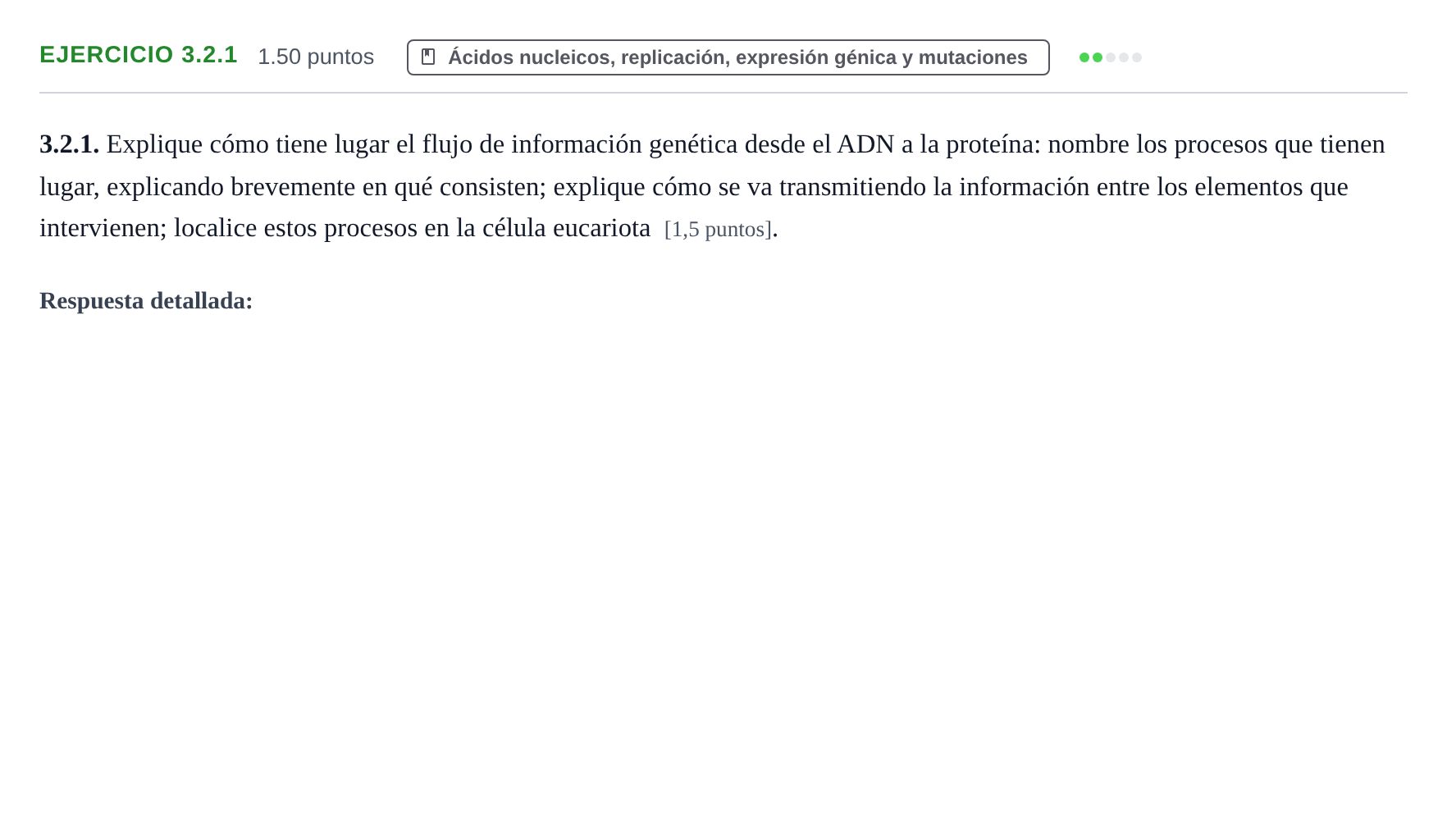 Enunciado: Ejercicio 3.2.1 · Biología PAU Murcia Ordinaria 2024