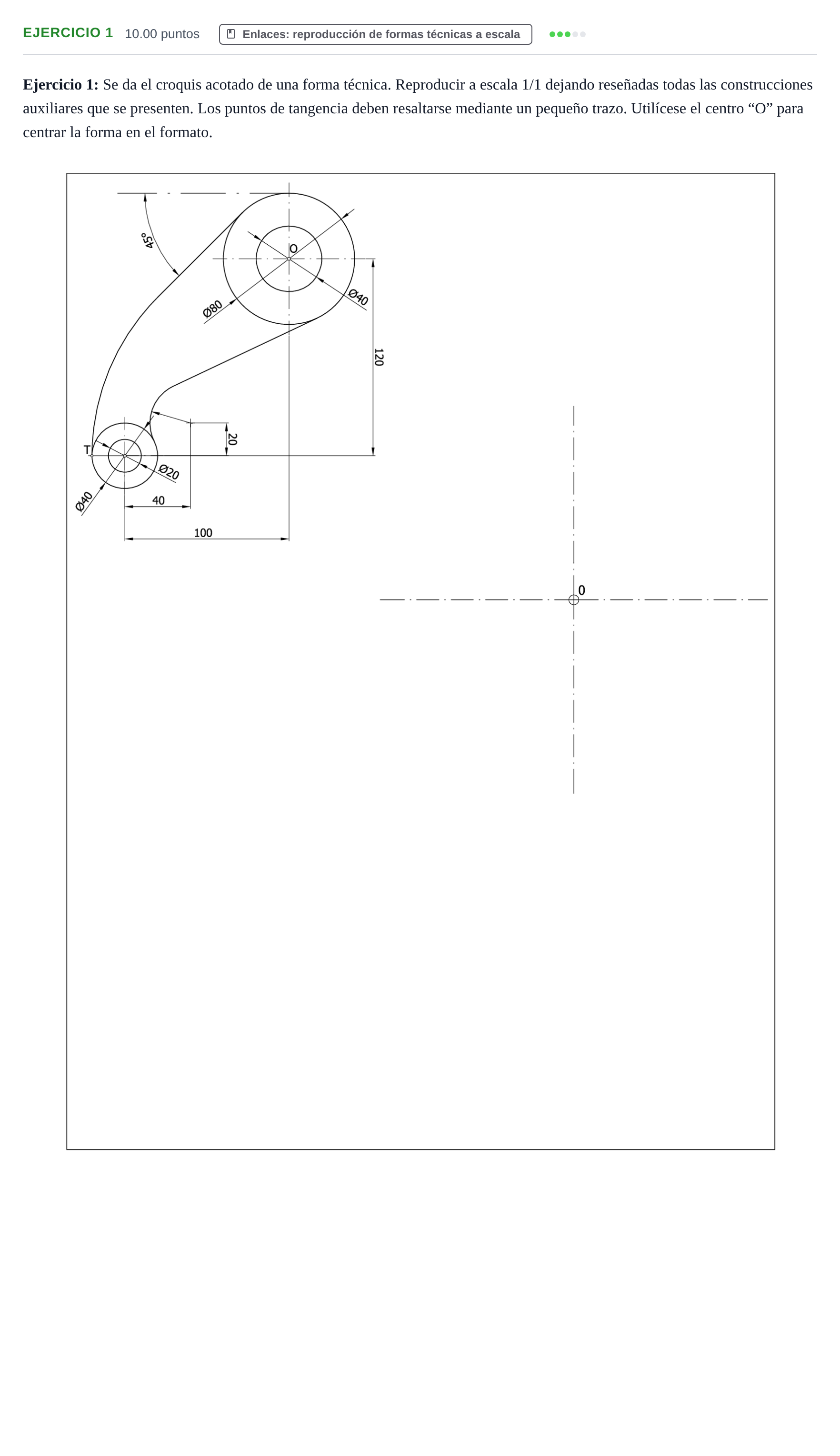 Enunciado: Ejercicio 1 · Dibujo técnico II PAU Murcia Ordinaria 2024