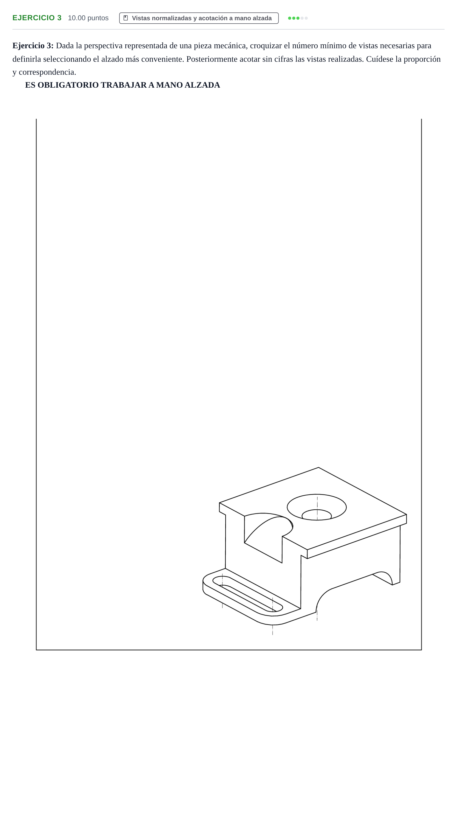 Enunciado: Ejercicio 3 · Dibujo técnico II PAU Murcia Ordinaria 2024