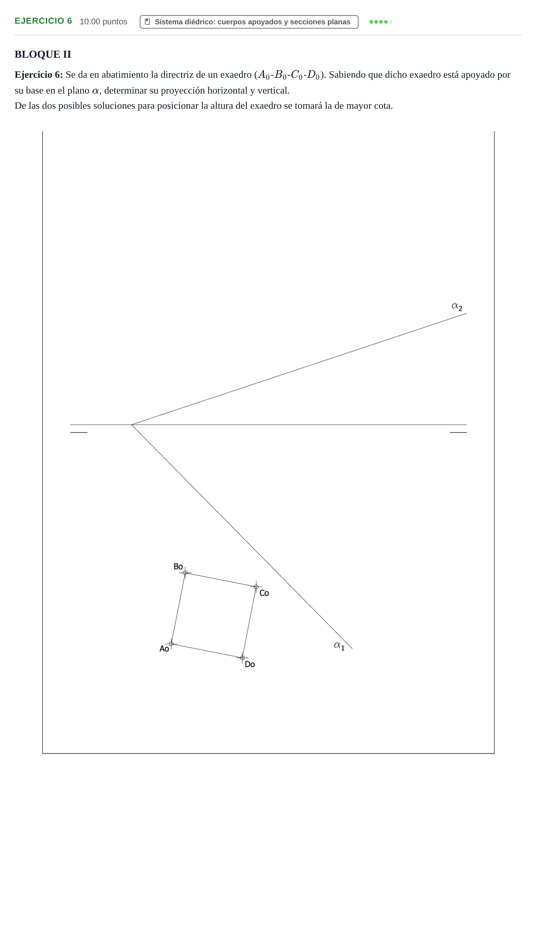 Enunciado: Ejercicio 6 · Dibujo técnico II PAU Murcia Ordinaria 2024