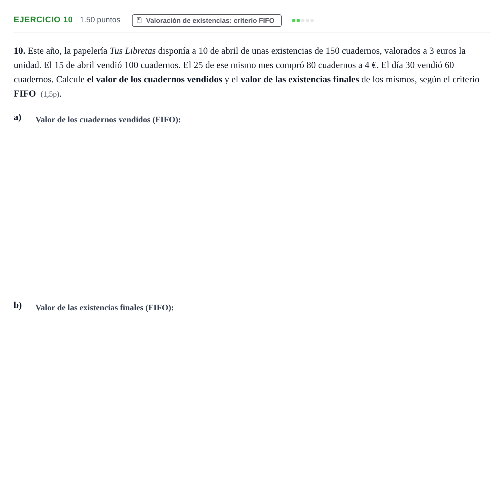 Enunciado: Problema 10 · Empresa y Diseño de Modelos de Negocio PAU Murcia Ordinaria 2024