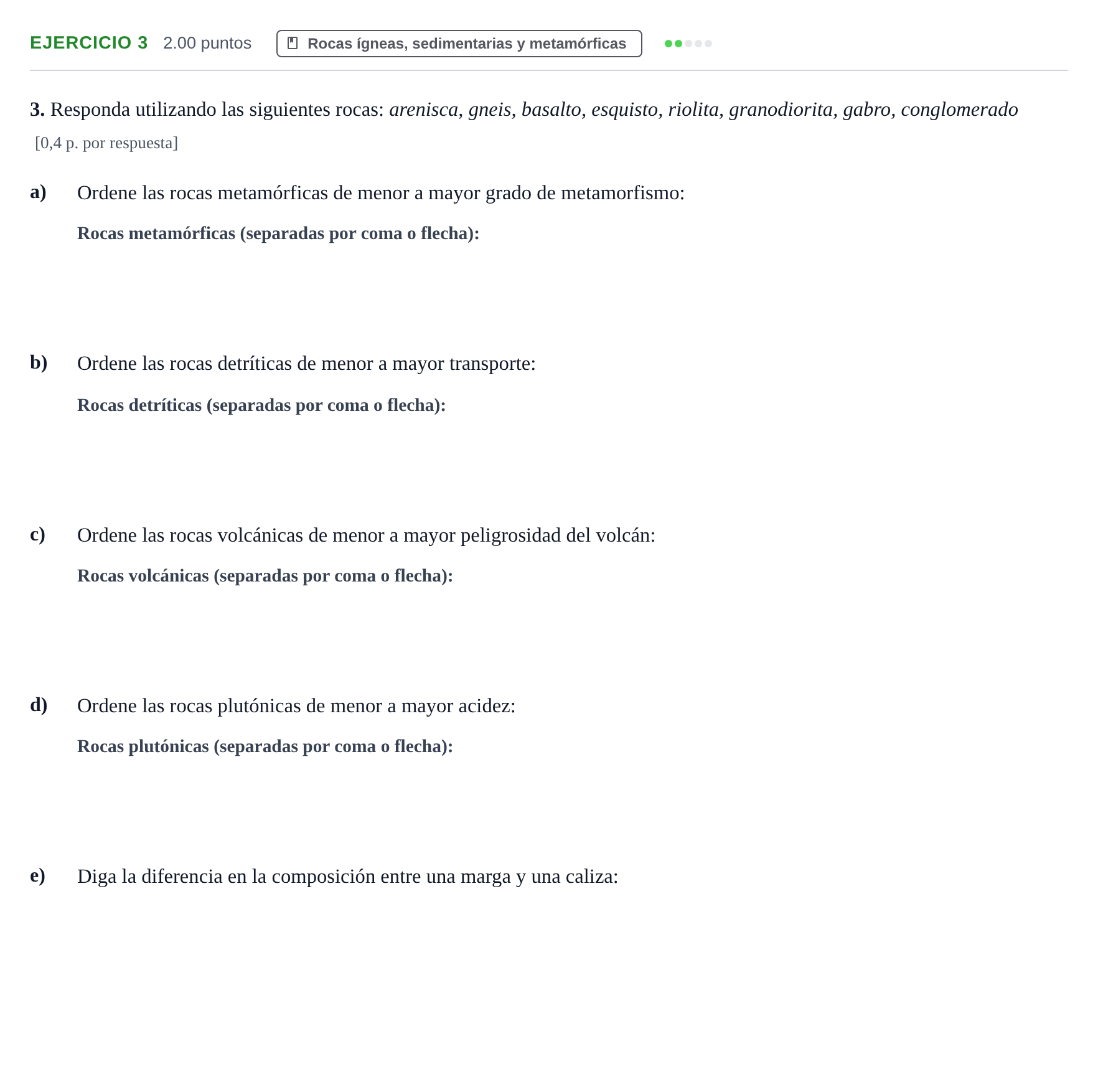 Enunciado: Problema 3 · Geología y Ciencias Ambientales PAU Murcia Ordinaria 2024