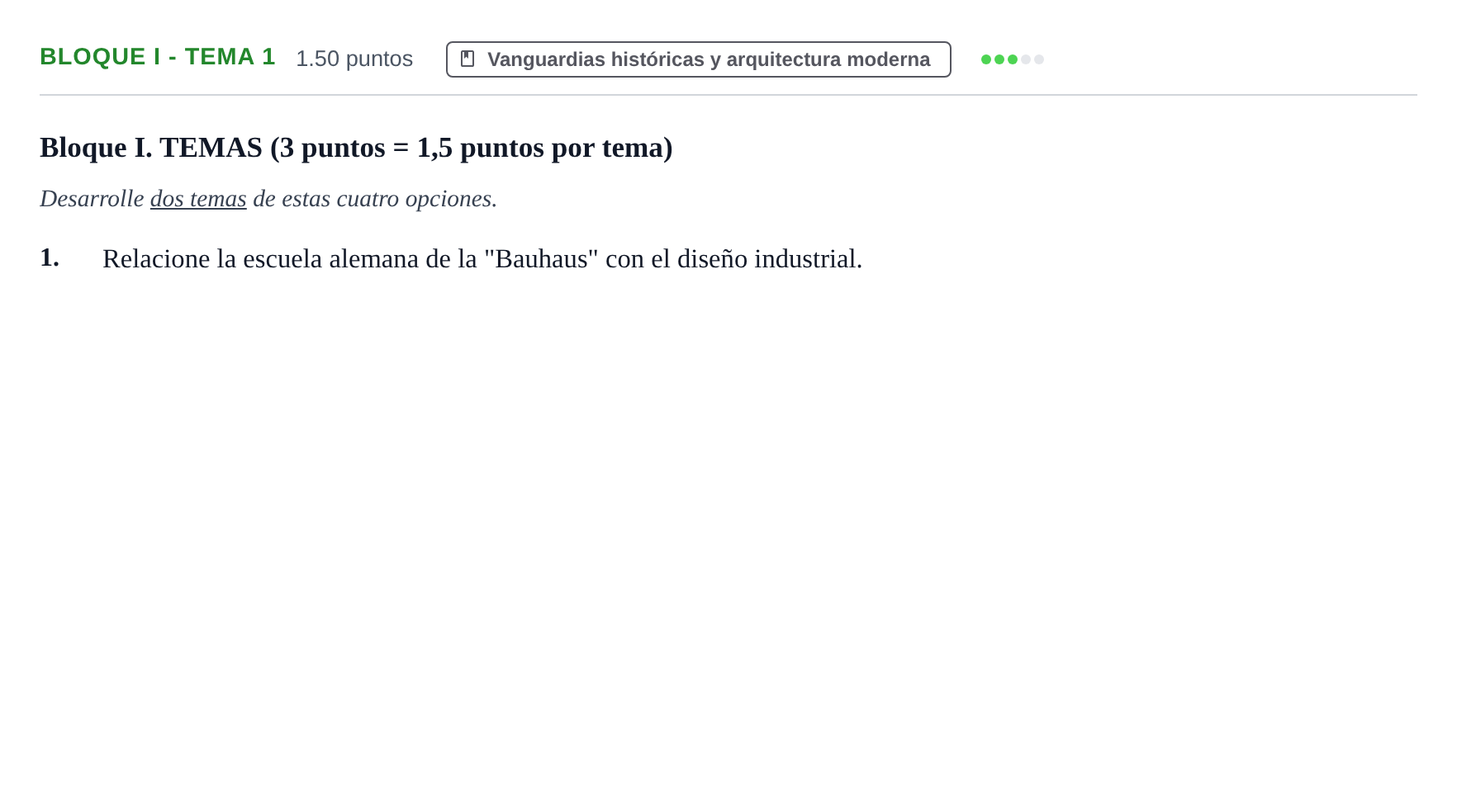 Enunciado: Bloque I - Tema 1 · Fundamentos Artísticos PAU Murcia Ordinaria (Fundamentos del Arte II) 2024