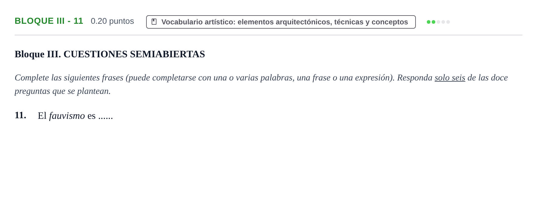 Enunciado: Bloque III - 11 · Fundamentos Artísticos PAU Murcia Ordinaria 2024