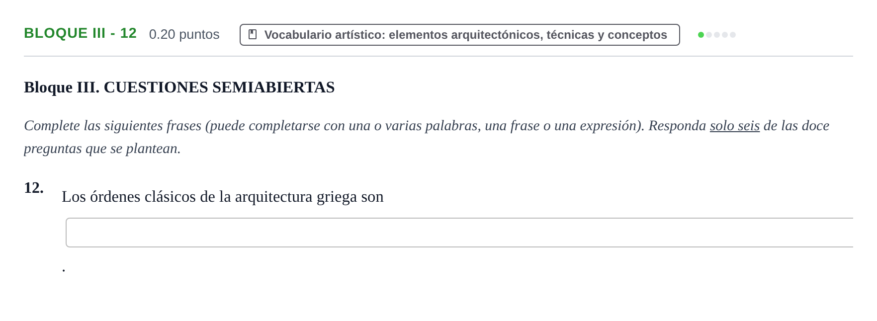 Enunciado: Bloque III - 12 · Fundamentos Artísticos PAU Murcia Ordinaria 2024