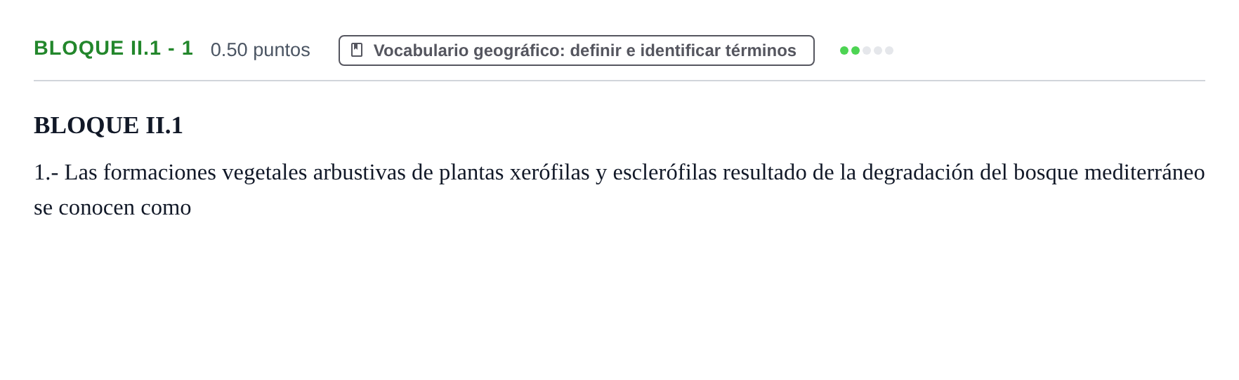 Enunciado: Bloque II.1 - 1 · Geografía PAU Murcia Ordinaria 2024