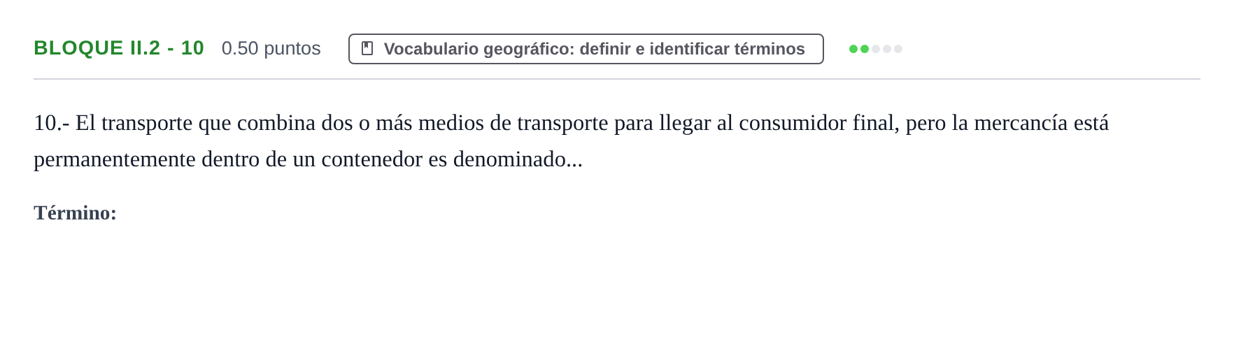 Enunciado: Bloque II.2 - 10 · Geografía PAU Murcia Ordinaria 2024