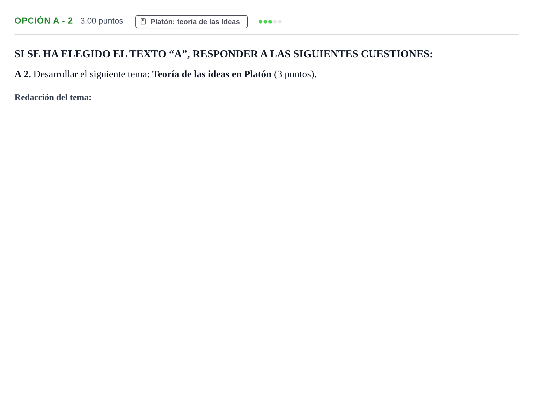 Enunciado: Opción A - 2 · Historia de la Filosofía PAU Murcia Ordinaria 2024
