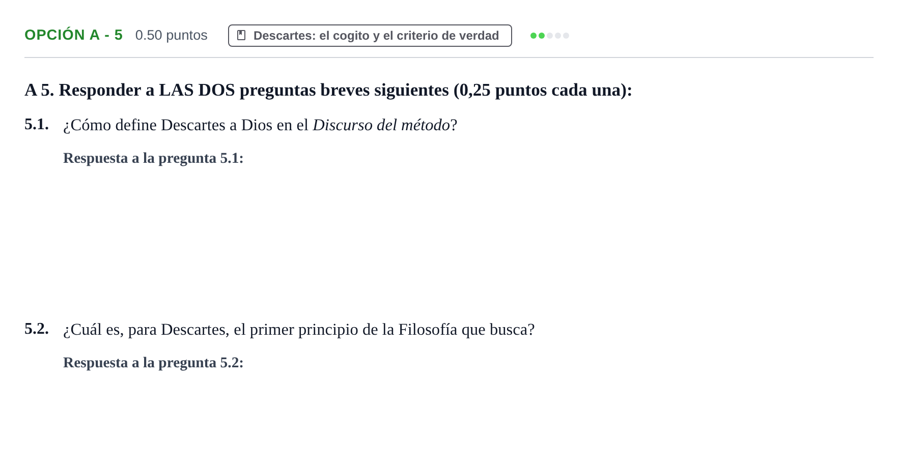 Enunciado: Opción A - 5 · Historia de la Filosofía PAU Murcia Ordinaria 2024