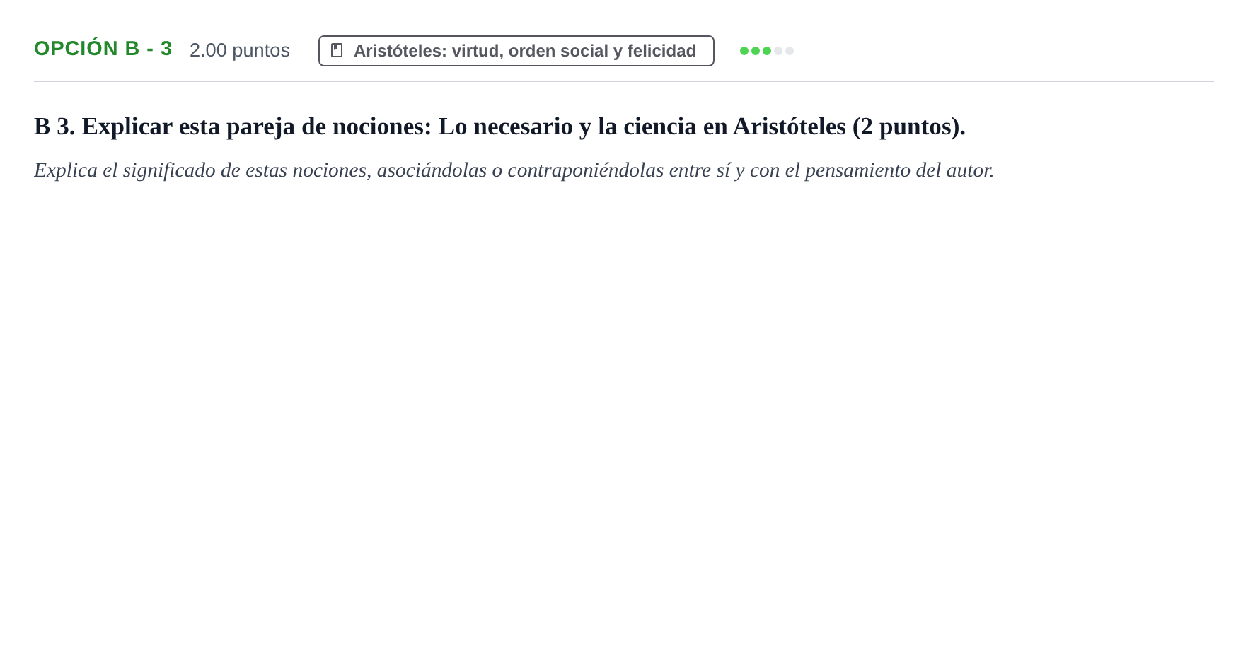 Enunciado: Opción B - 3 · Historia de la Filosofía PAU Murcia Ordinaria 2024