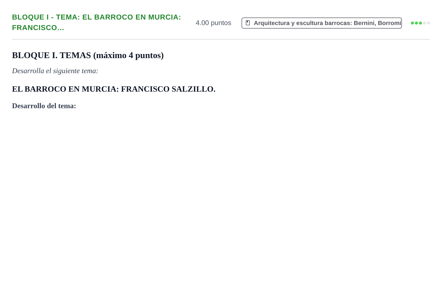 Enunciado: Bloque I - Tema: El Barroco en Murcia: Francisco… · Historia del Arte PAU Murcia Ordinaria 2024