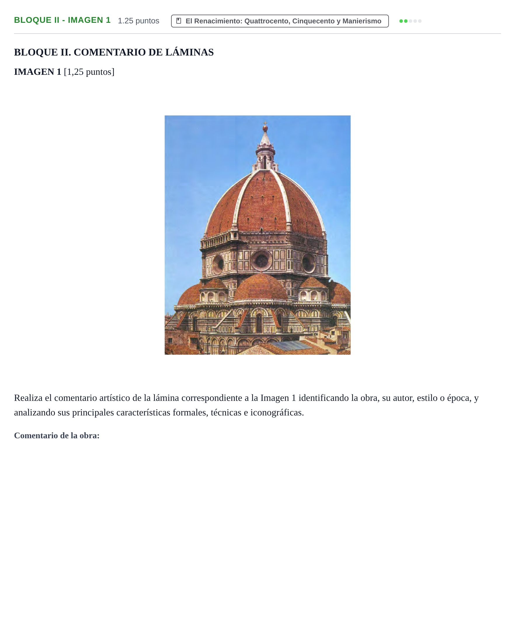 Enunciado: Bloque II - Imagen 1 · Historia del Arte PAU Murcia Ordinaria 2024
