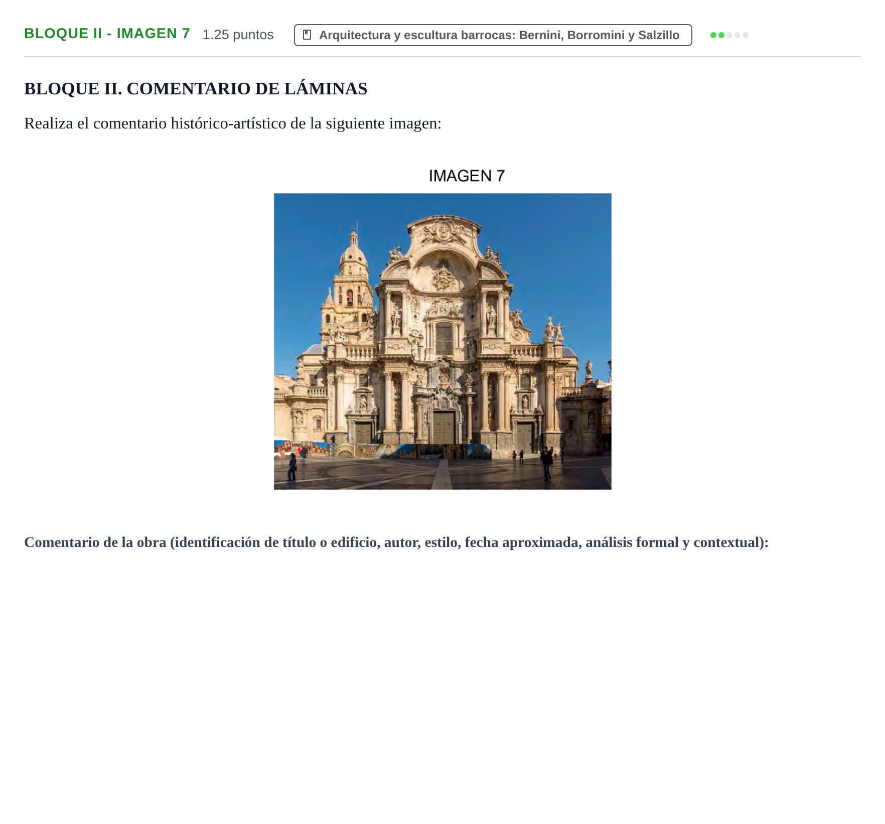 Enunciado: Bloque II - Imagen 7 · Historia del Arte PAU Murcia Ordinaria 2024