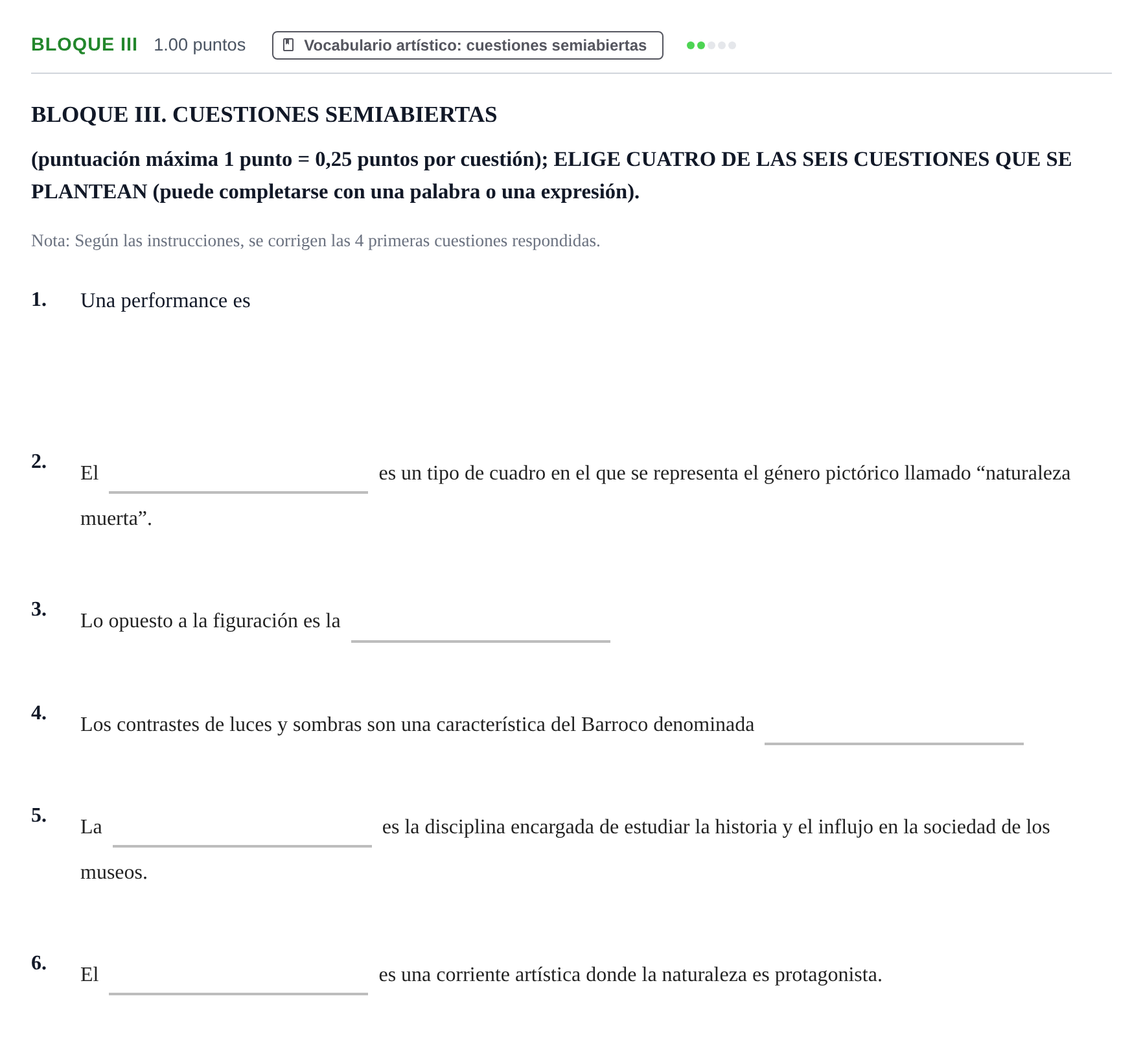 Enunciado: Bloque III · Historia del Arte PAU Murcia Ordinaria 2024