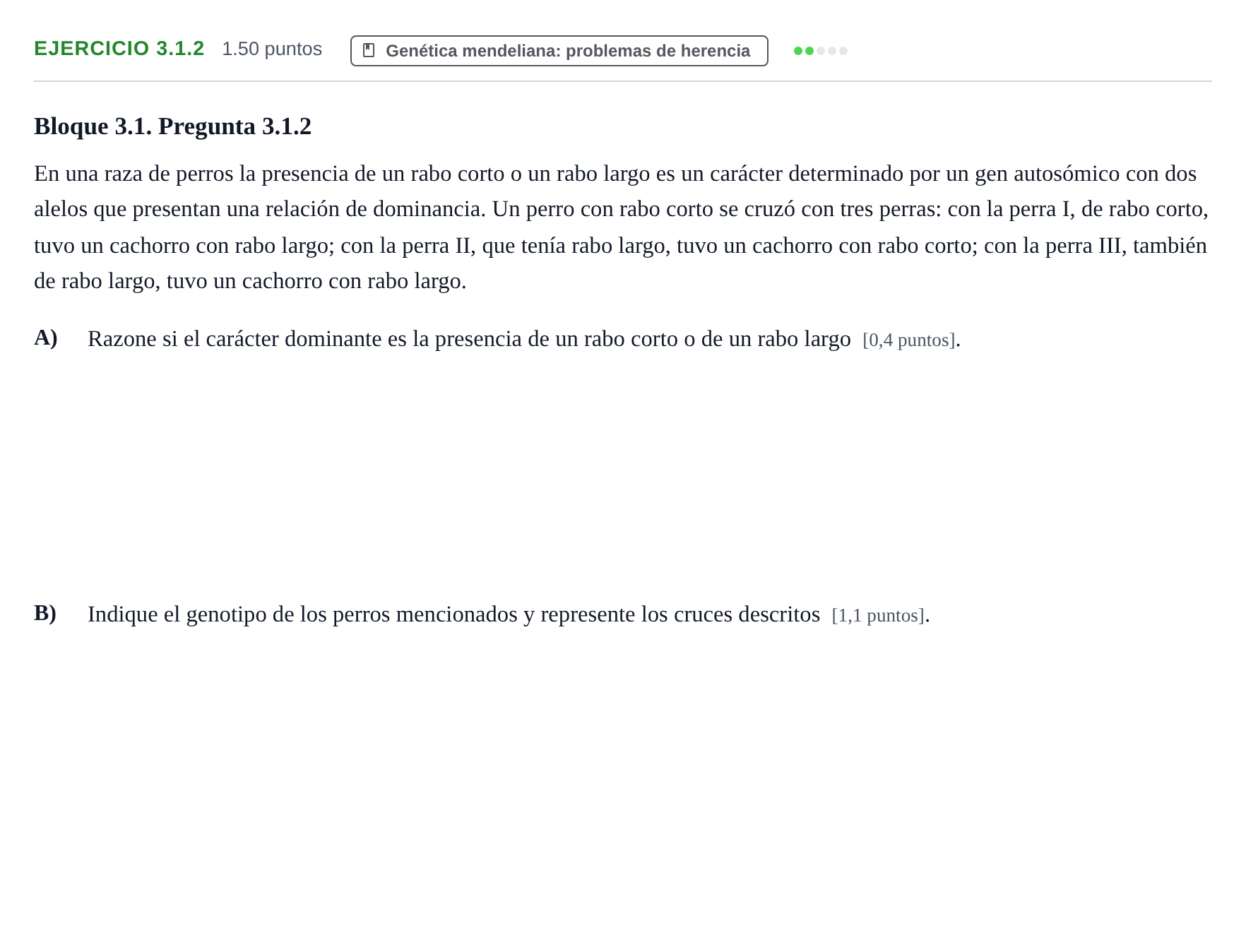 Enunciado: Ejercicio 3.1.2 · Biología PAU Murcia Extraordinaria 2024