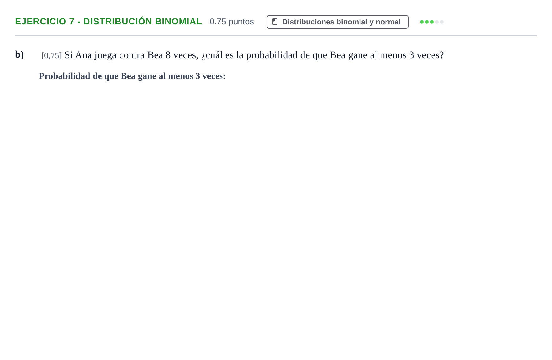 Enunciado: Ejercicio 7 - Distribución binomial · Matemáticas II PAU Murcia Ordinaria 2024