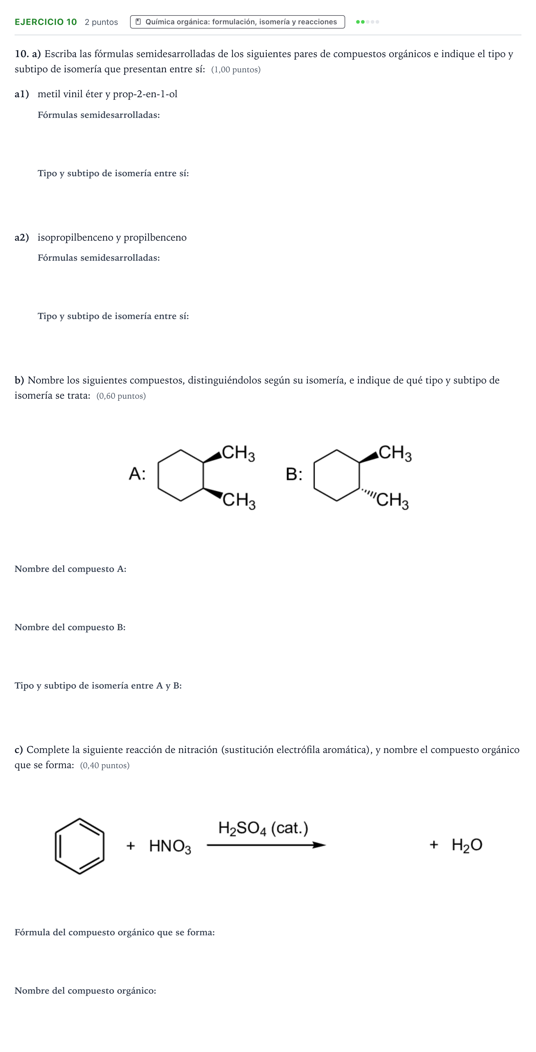 Enunciado: Problema 10 · Química PAU Murcia Ordinaria 2024