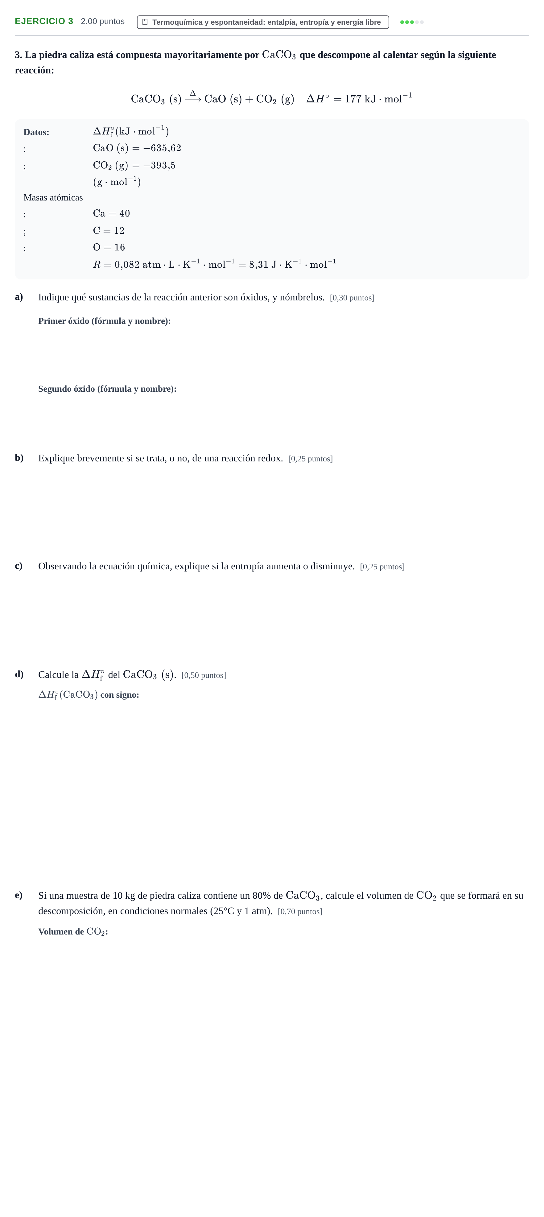 Enunciado: Problema 3 · Química PAU Murcia Ordinaria 2024