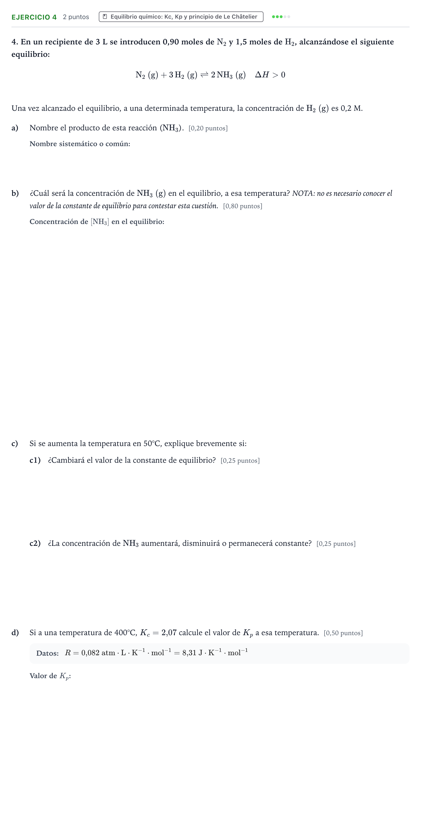 Enunciado: Problema 4 · Química PAU Murcia Ordinaria 2024