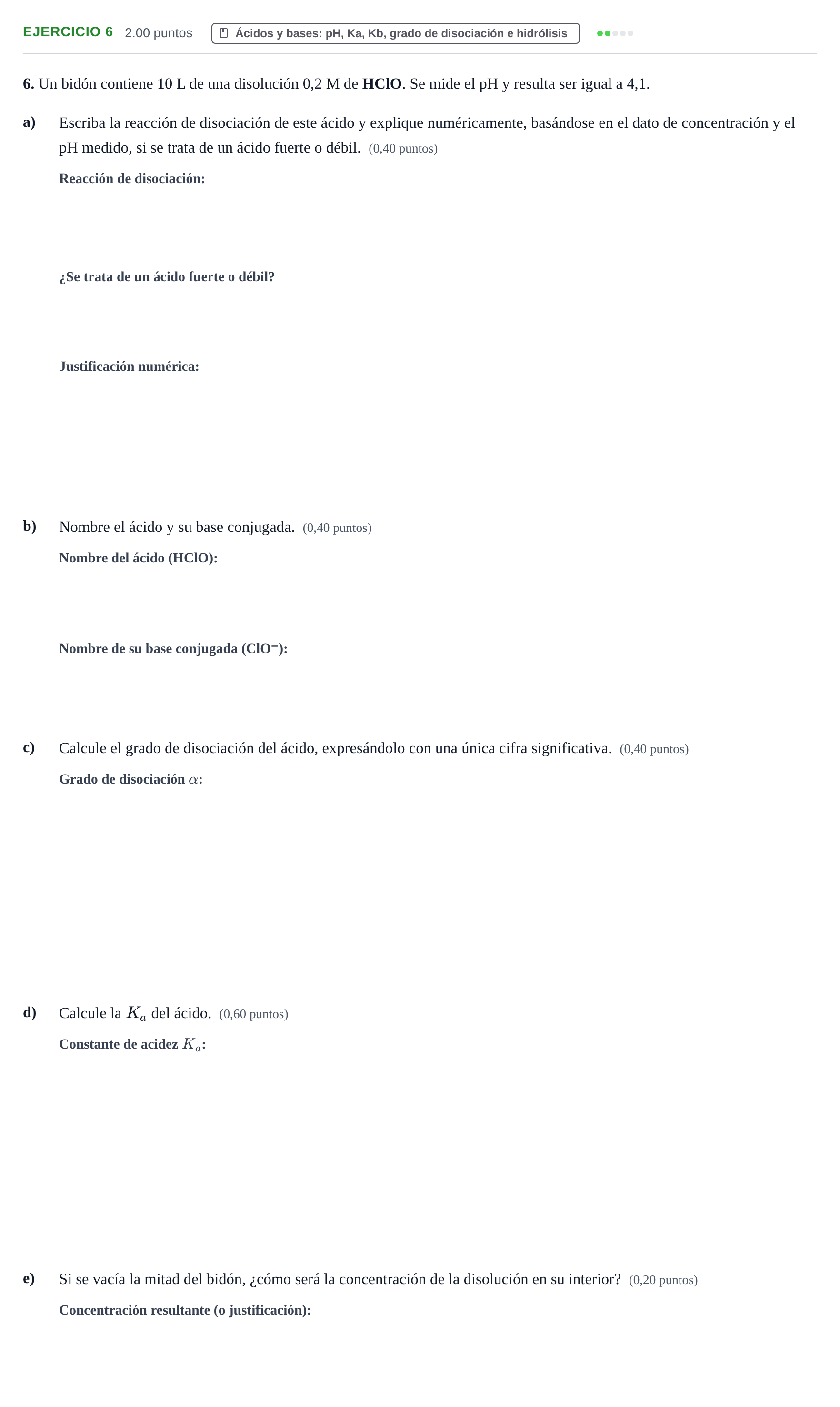 Enunciado: Problema 6 · Química PAU Murcia Ordinaria 2024