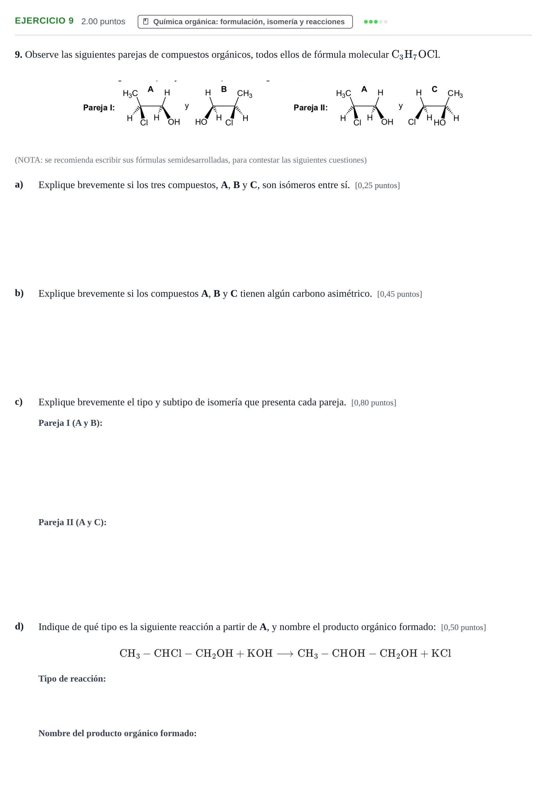 Enunciado: Problema 9 · Química PAU Murcia Ordinaria 2024