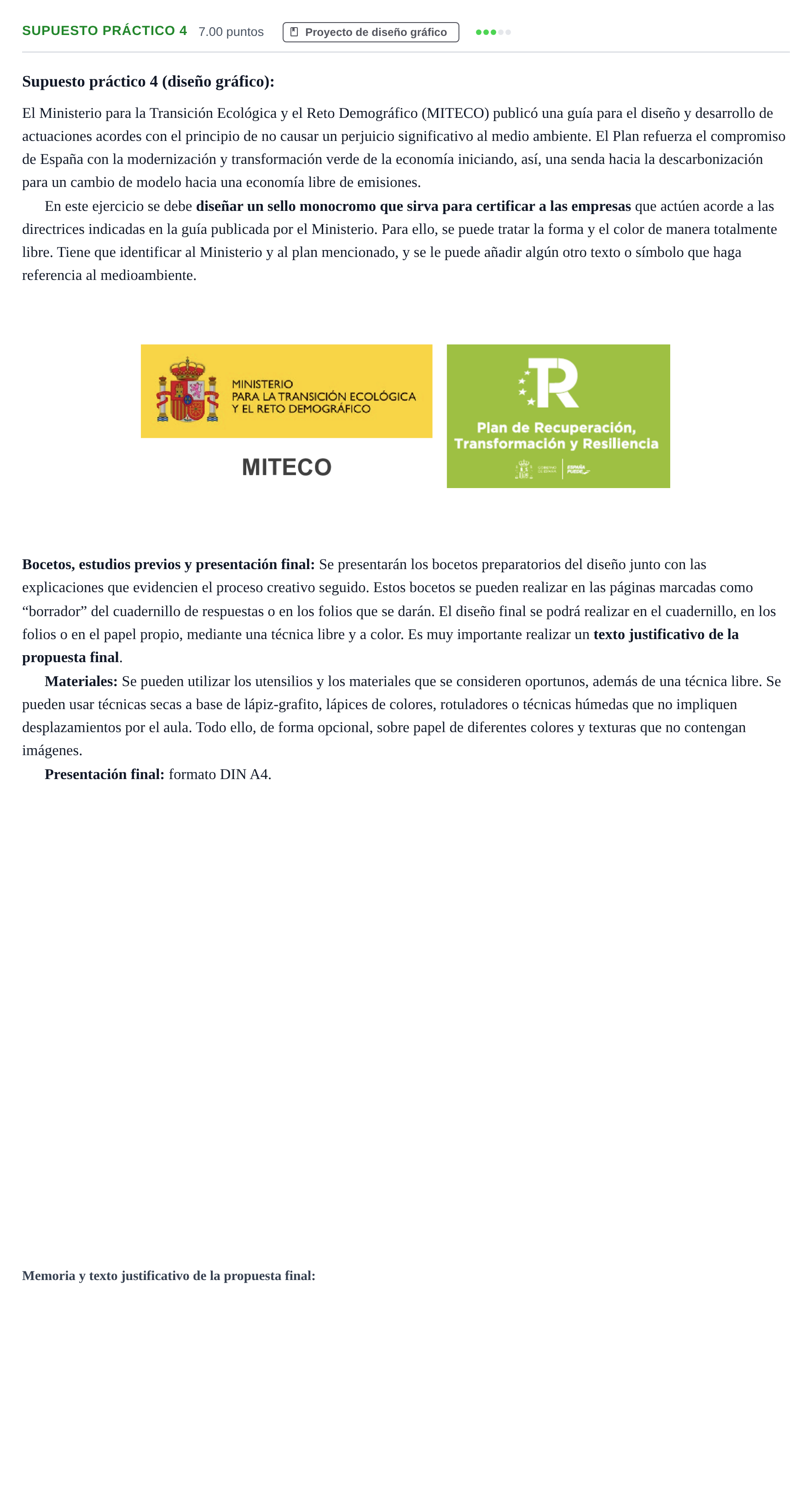 Enunciado: Ejercicio Supuesto práctico 4 · Diseño PAU Murcia Extraordinaria 2024