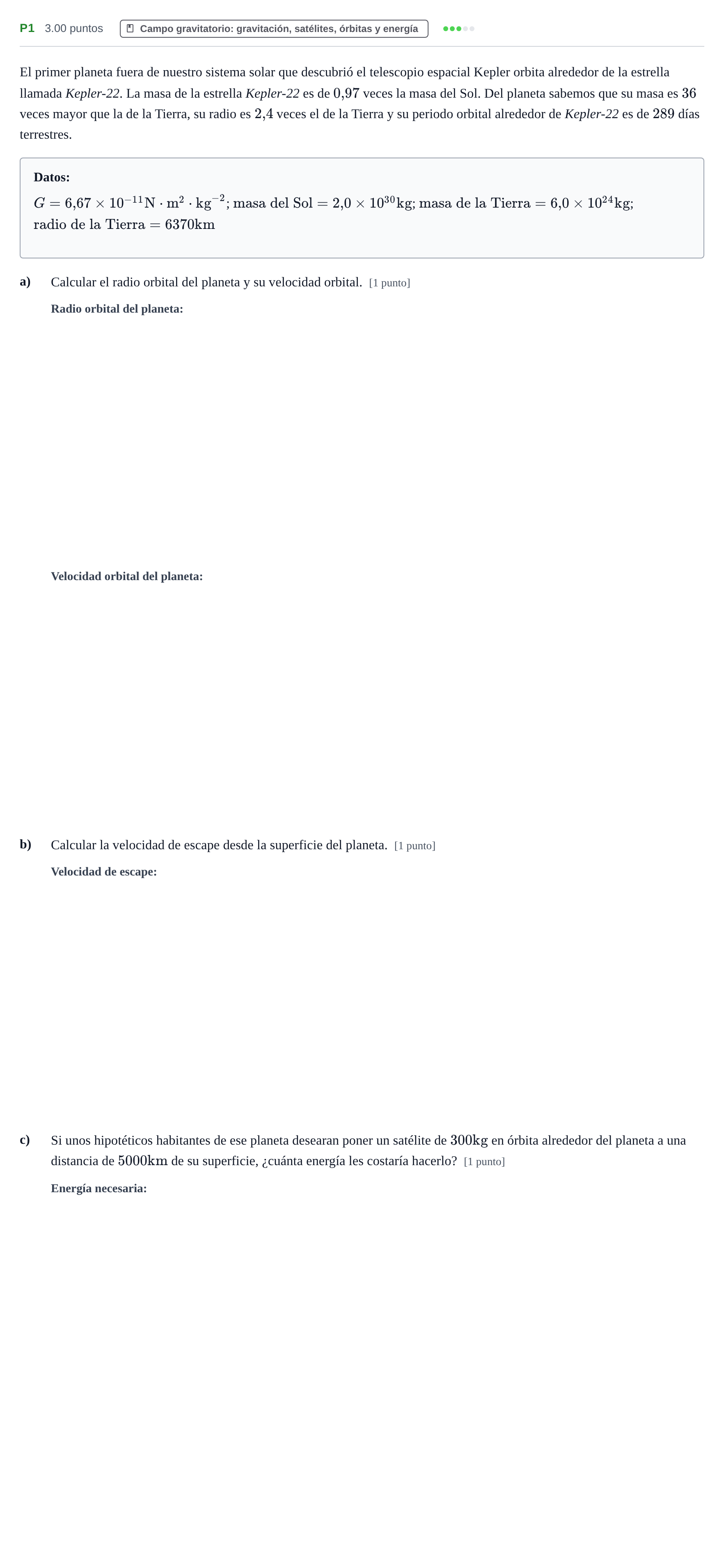 Enunciado: Ejercicio P1 · Física PAU Murcia Extraordinaria 2024