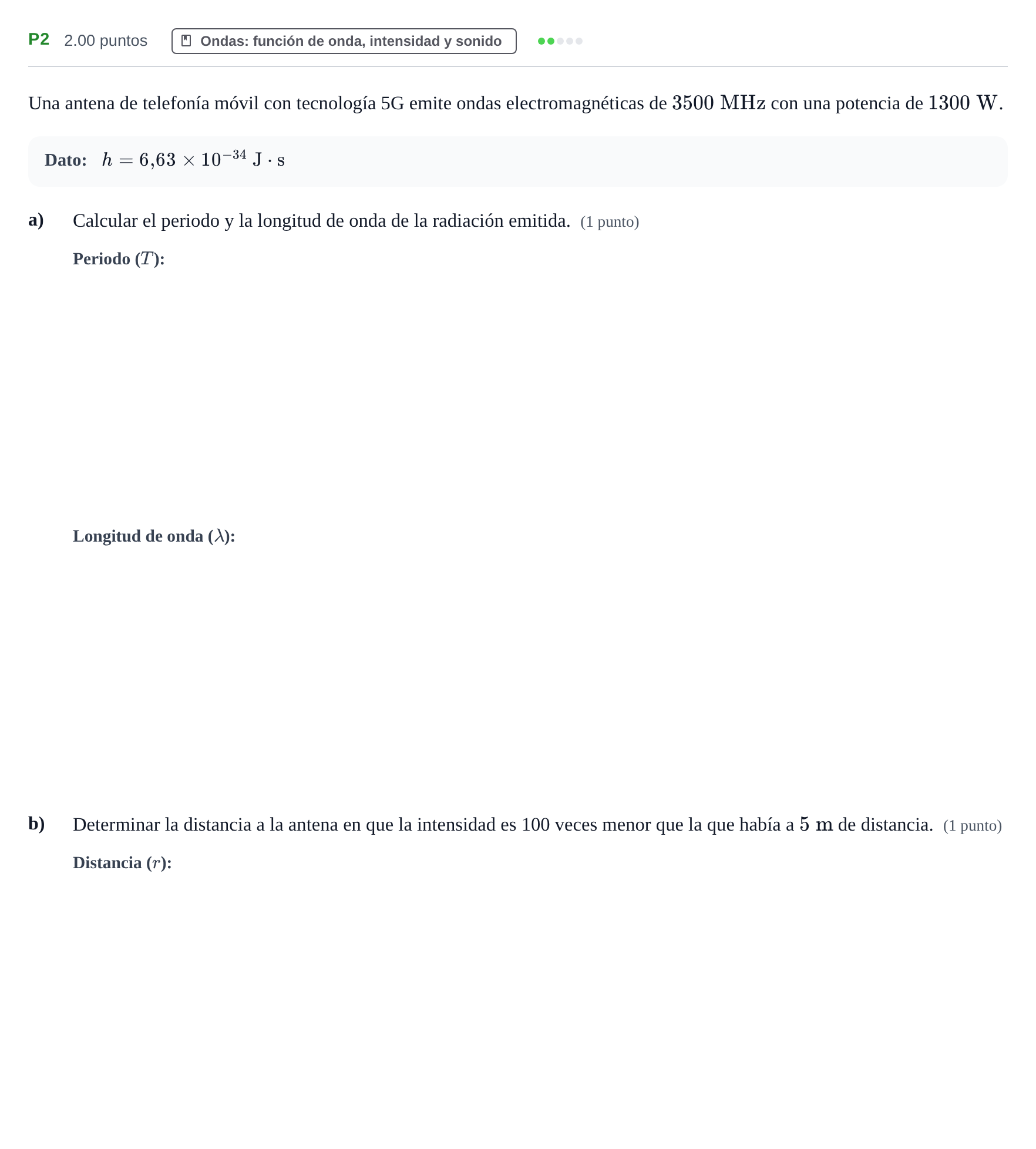 Enunciado: Ejercicio P2 - Ondas · Física PAU Murcia Extraordinaria 2024