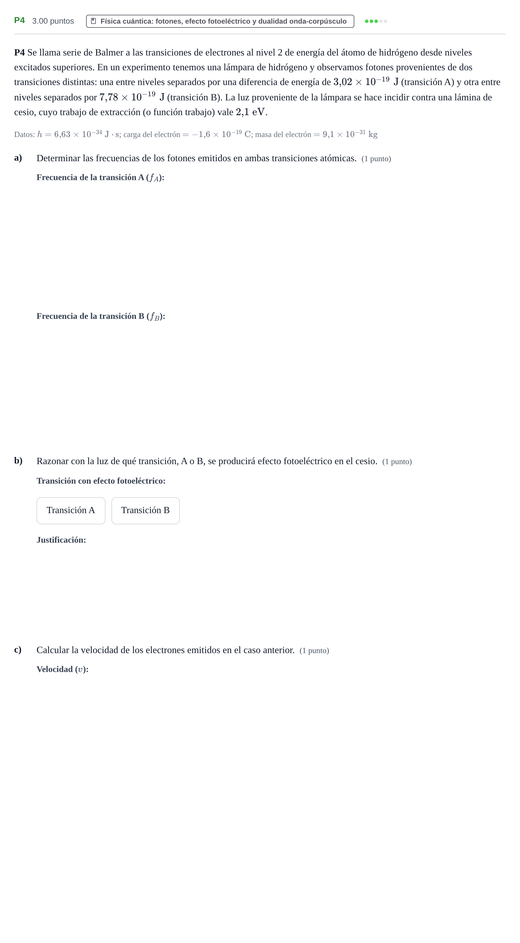 Enunciado: Ejercicio P4 · Física PAU Murcia Extraordinaria 2024