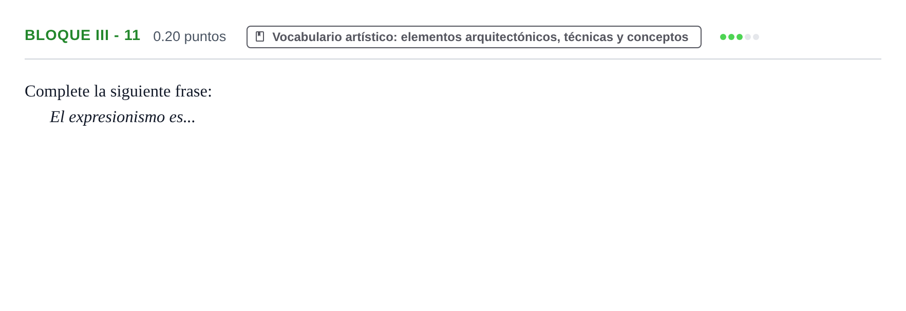 Enunciado: Bloque III - 11 · Fundamentos Artísticos PAU Murcia Extraordinaria 2024